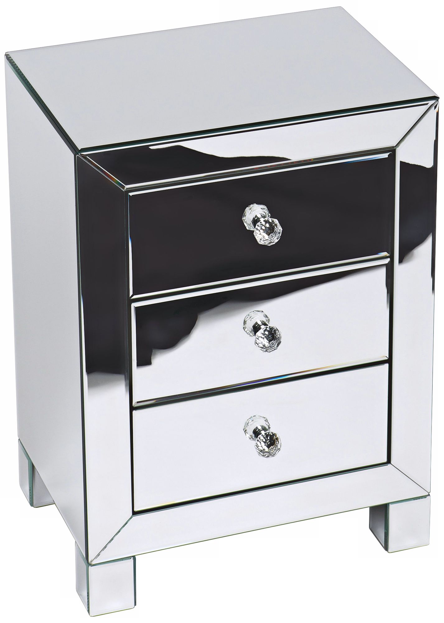 Reflections Silver Mirror 3-Drawer Accent Table