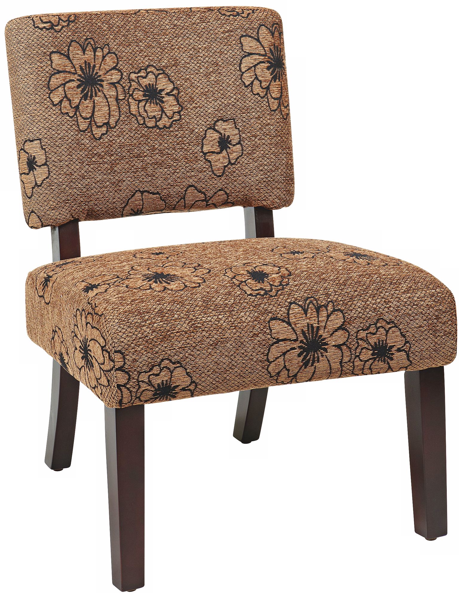 Jasmine Finesse Flower Mocha Cushioned Accent Chair