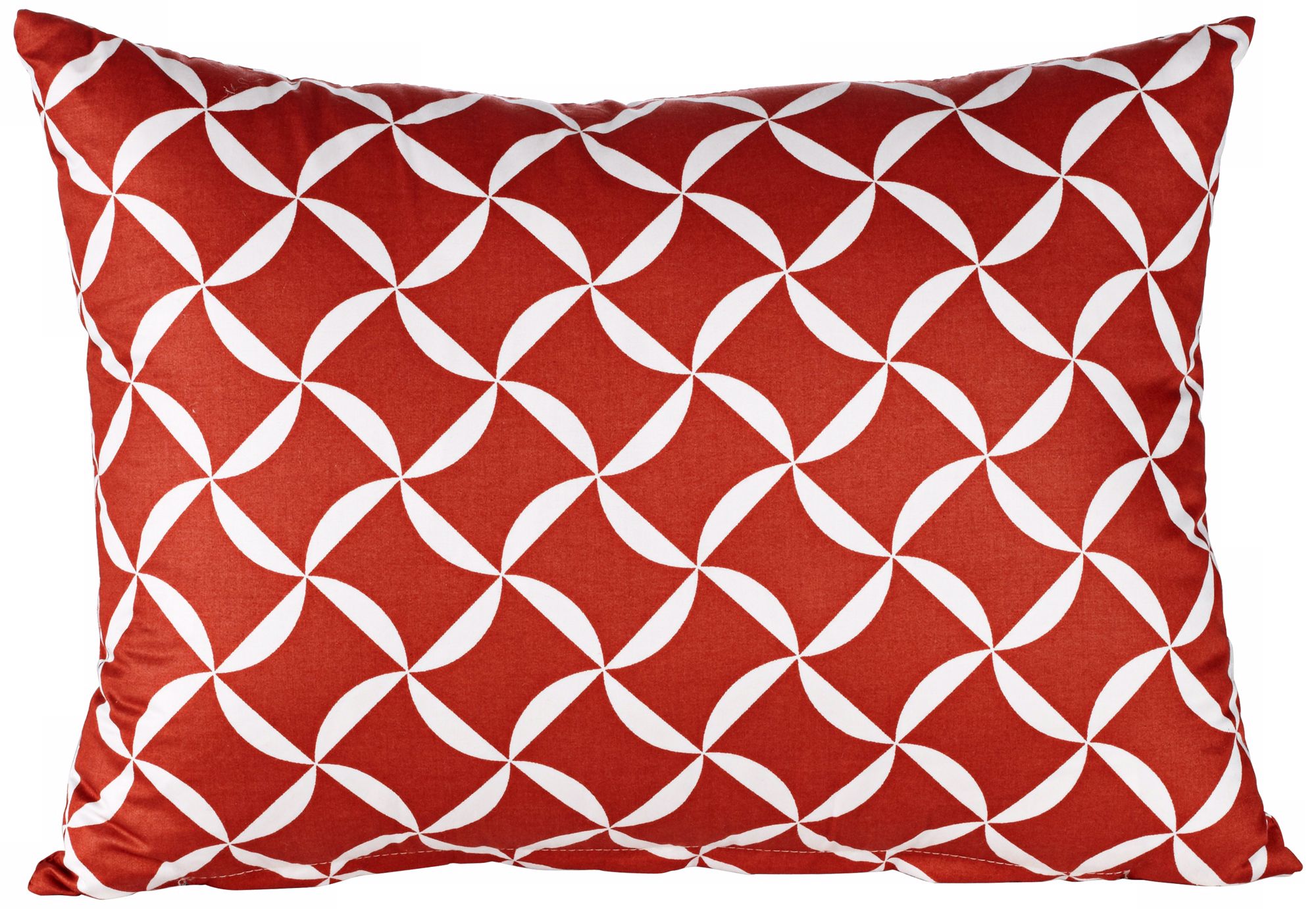 Elizabeth Geometric 18" Wide Red Lumbar Pillow
