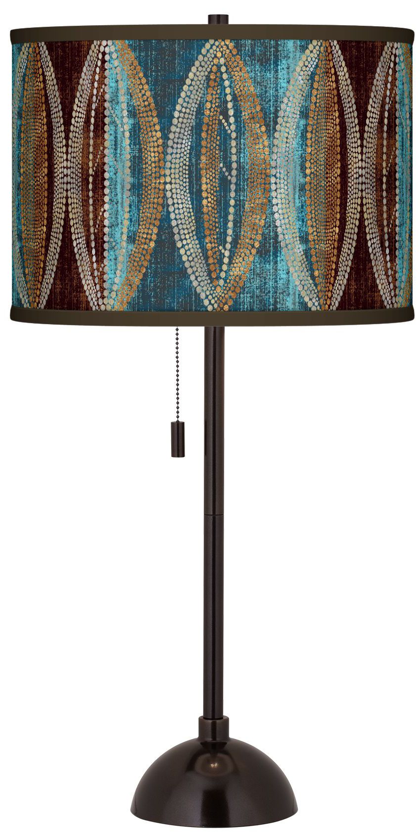 Stacy Garcia Pearl Leaf Peacock Bronze Club Table Lamp