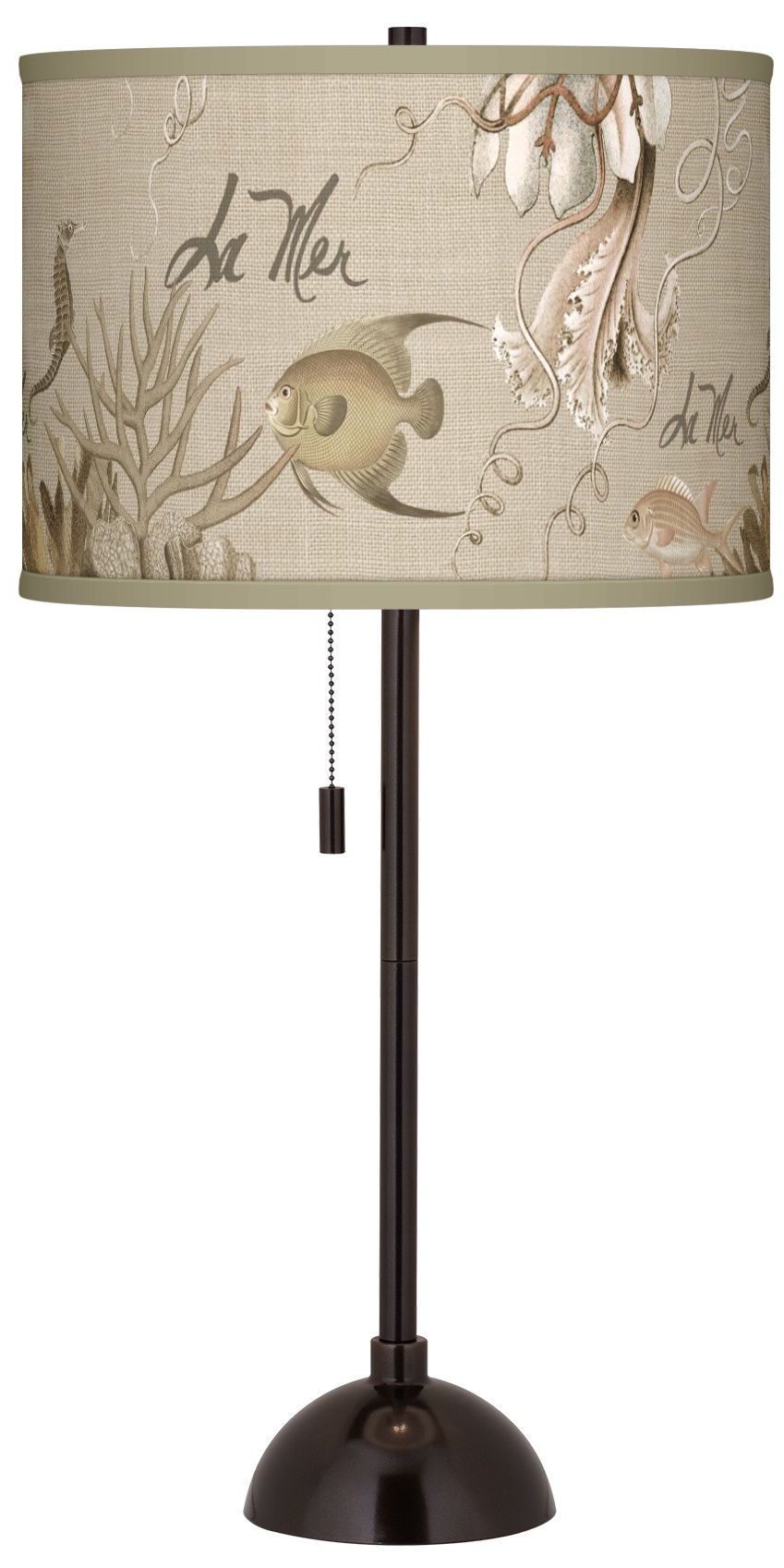La Mer Jellyfish Giclee Glow Tiger Bronze Club Table Lamp