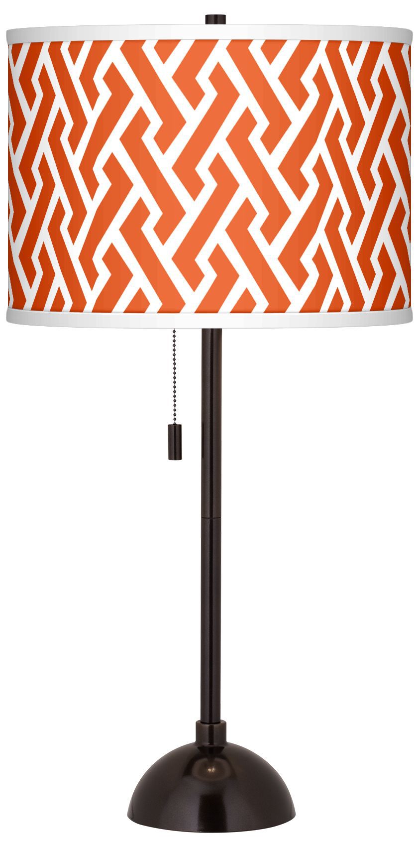 Red Brick Weave Giclee Glow Tiger Bronze Club Table Lamp
