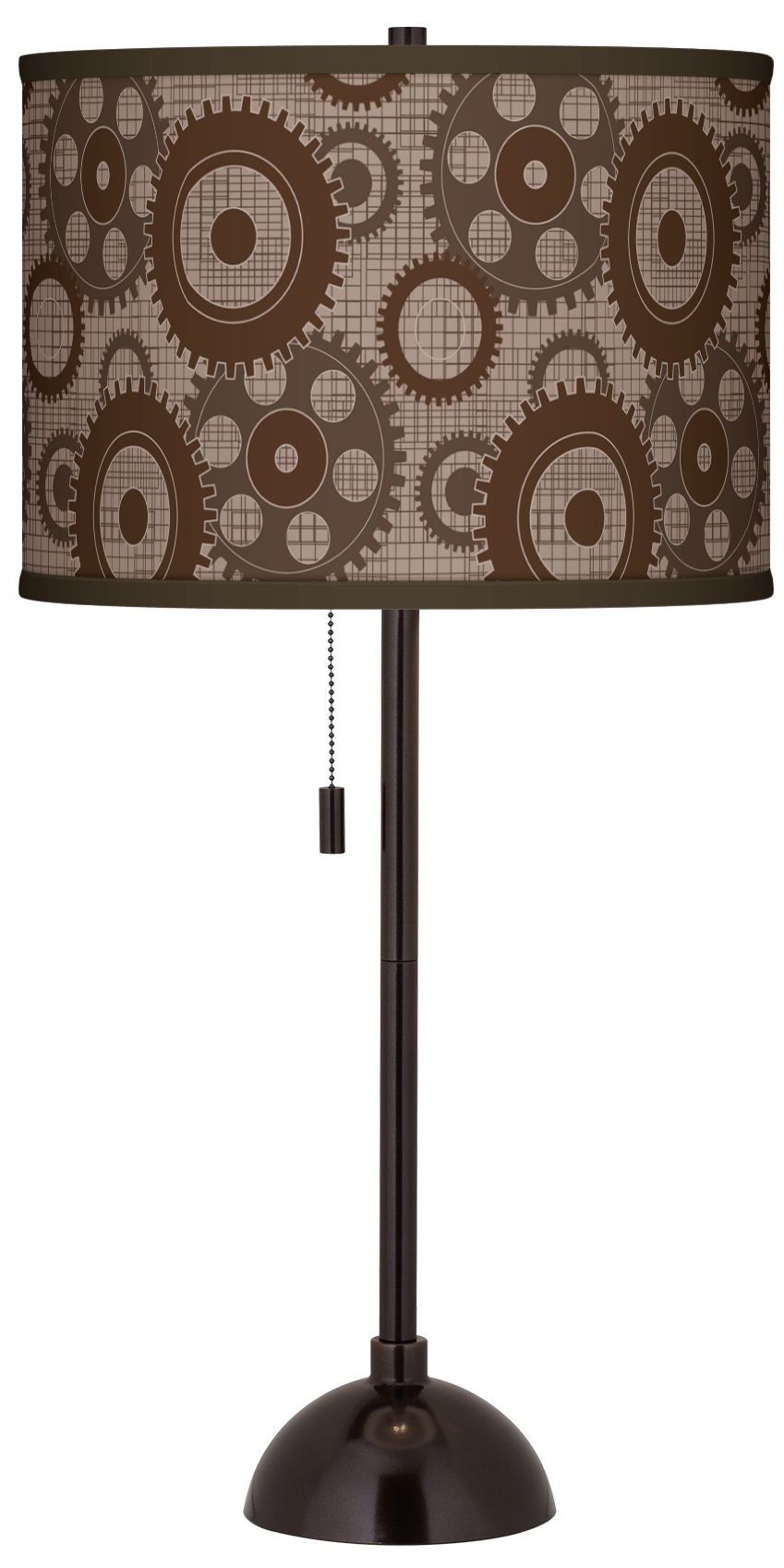 Industrial Gears Giclee Glow Tiger Bronze Club Table Lamp