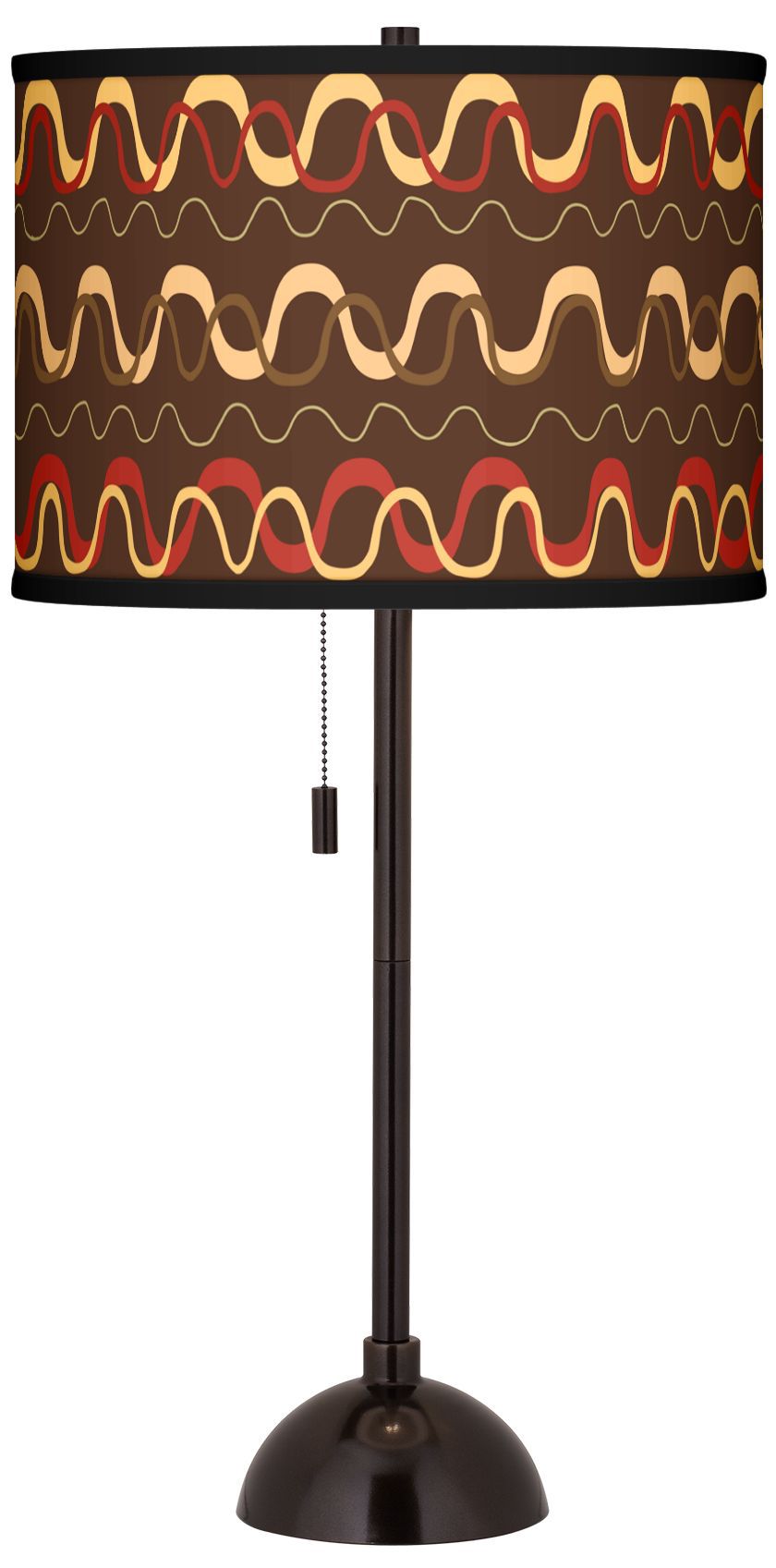 Wave Stitch Giclee Glow Tiger Bronze Club Table Lamp