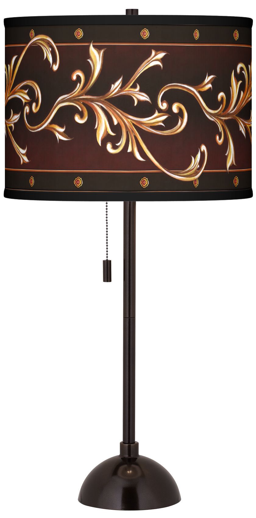Athenian Leaf Giclee Glow Tiger Bronze Club Table Lamp