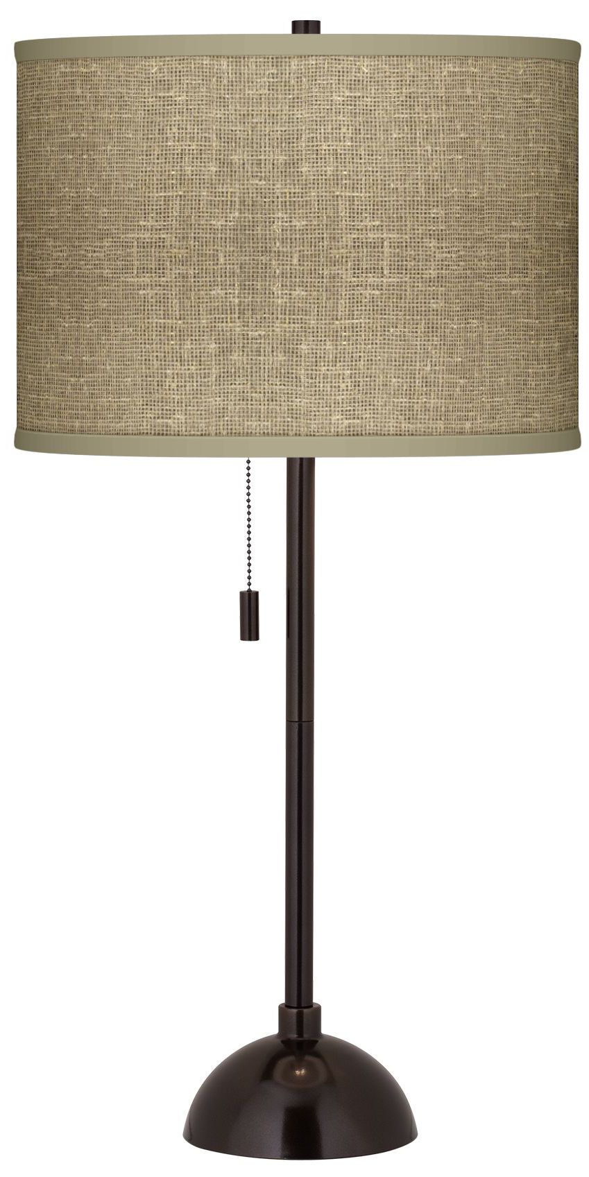 Burlap Print Tiger Bronze Club Table Lamp