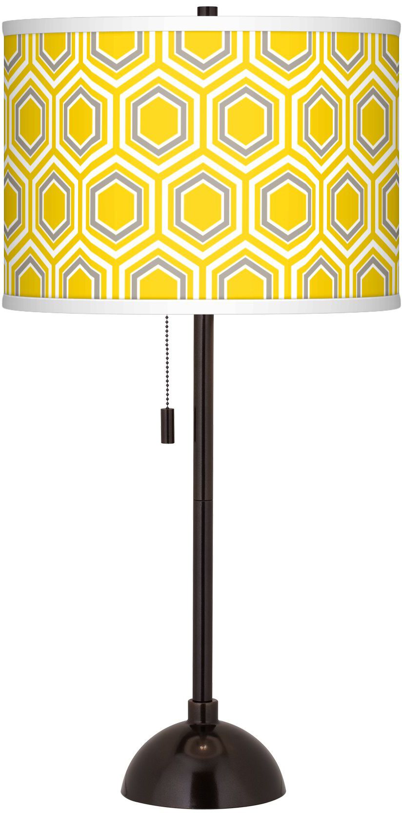 Honeycomb Giclee Glow Tiger Bronze Club Table Lamp