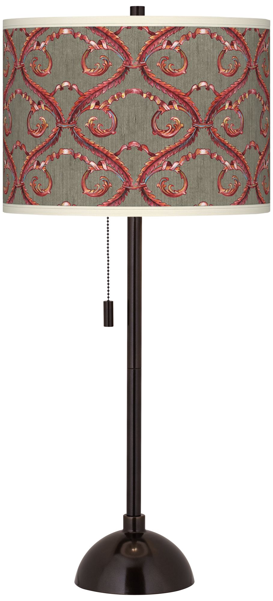 Orleans Red Giclee Glow Tiger Bronze Club Table Lamp