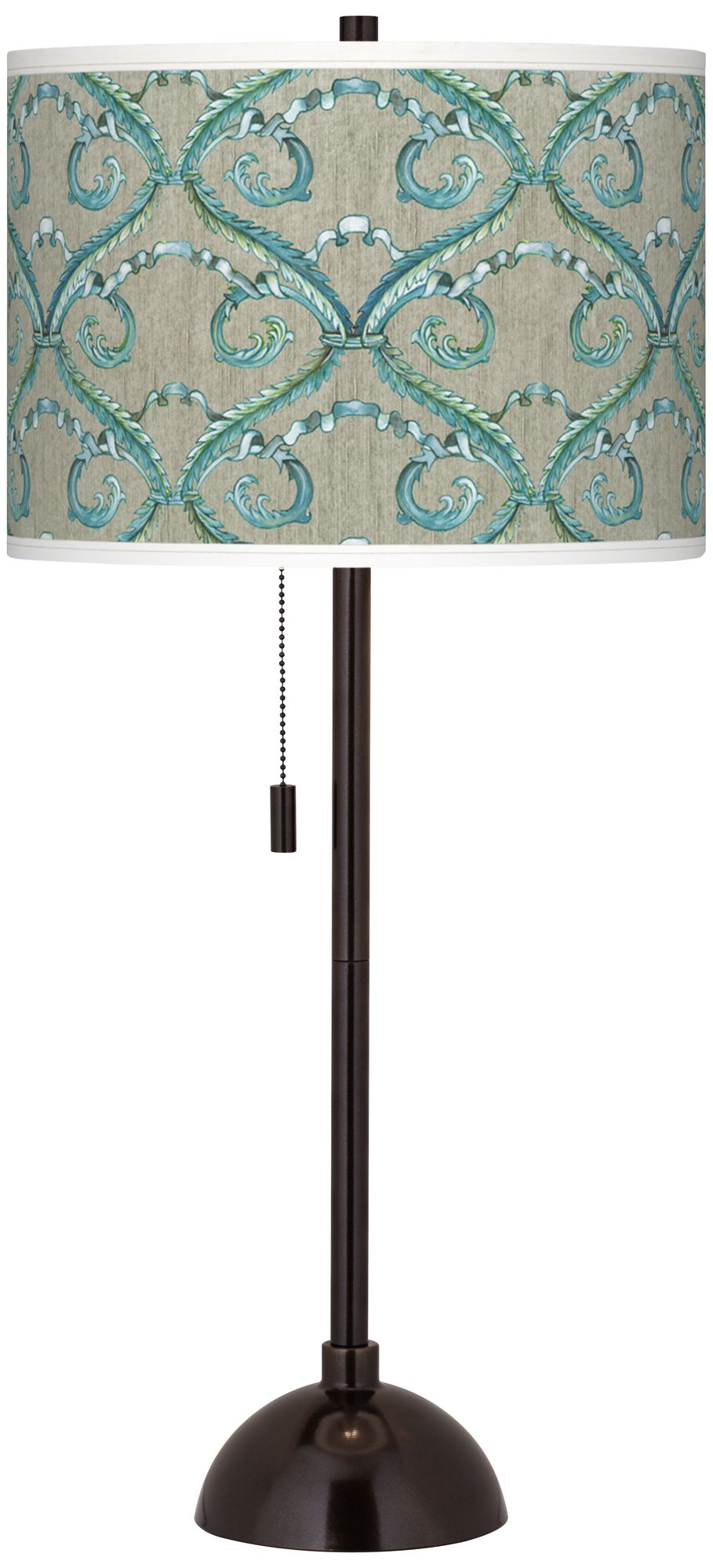 Orleans Blue Giclee Glow Tiger Bronze Club Table Lamp