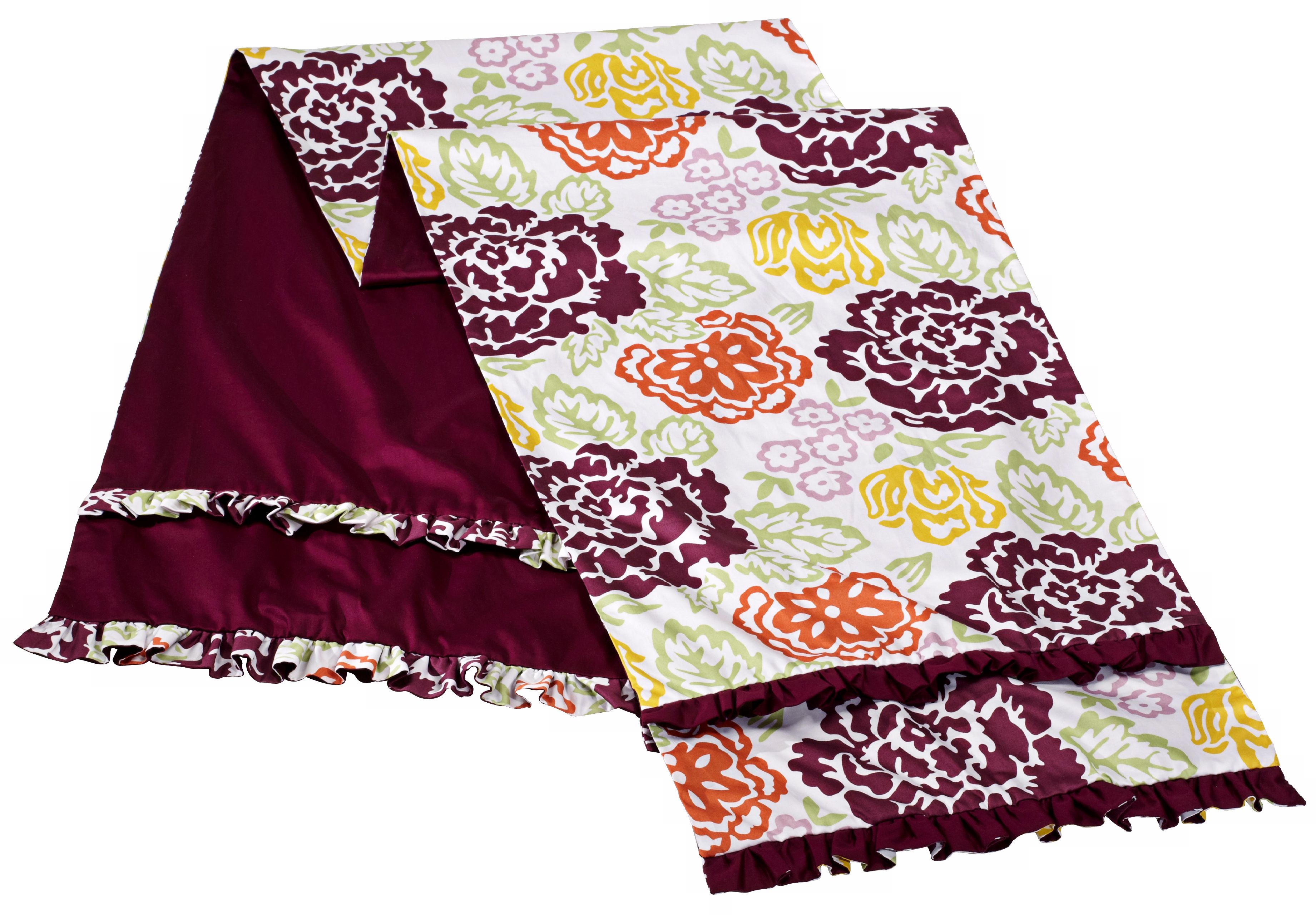 Emma Floral/Purple Reversible King Bed Runner