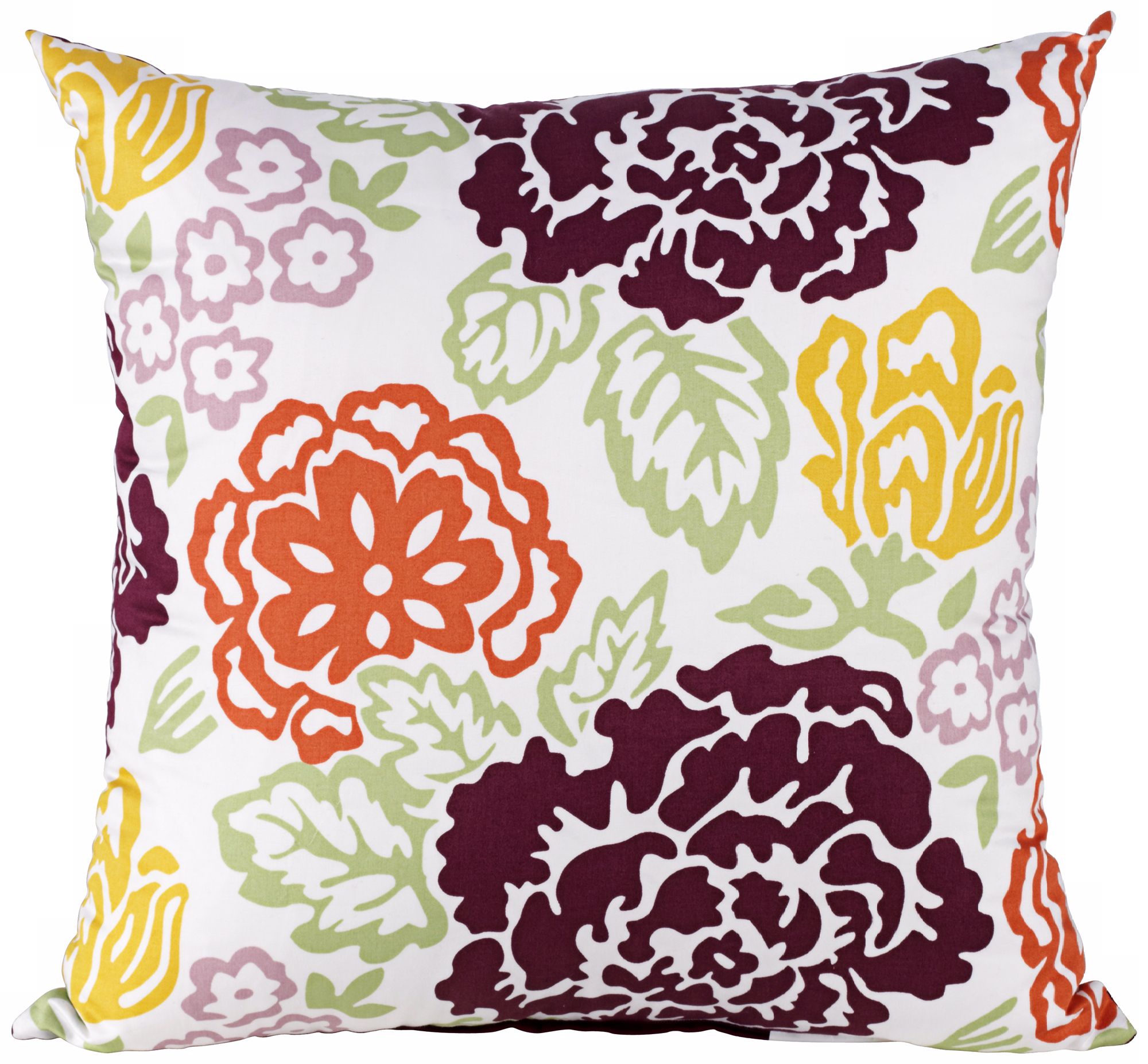 Emma 18" Square Purple Floral Throw Pillow
