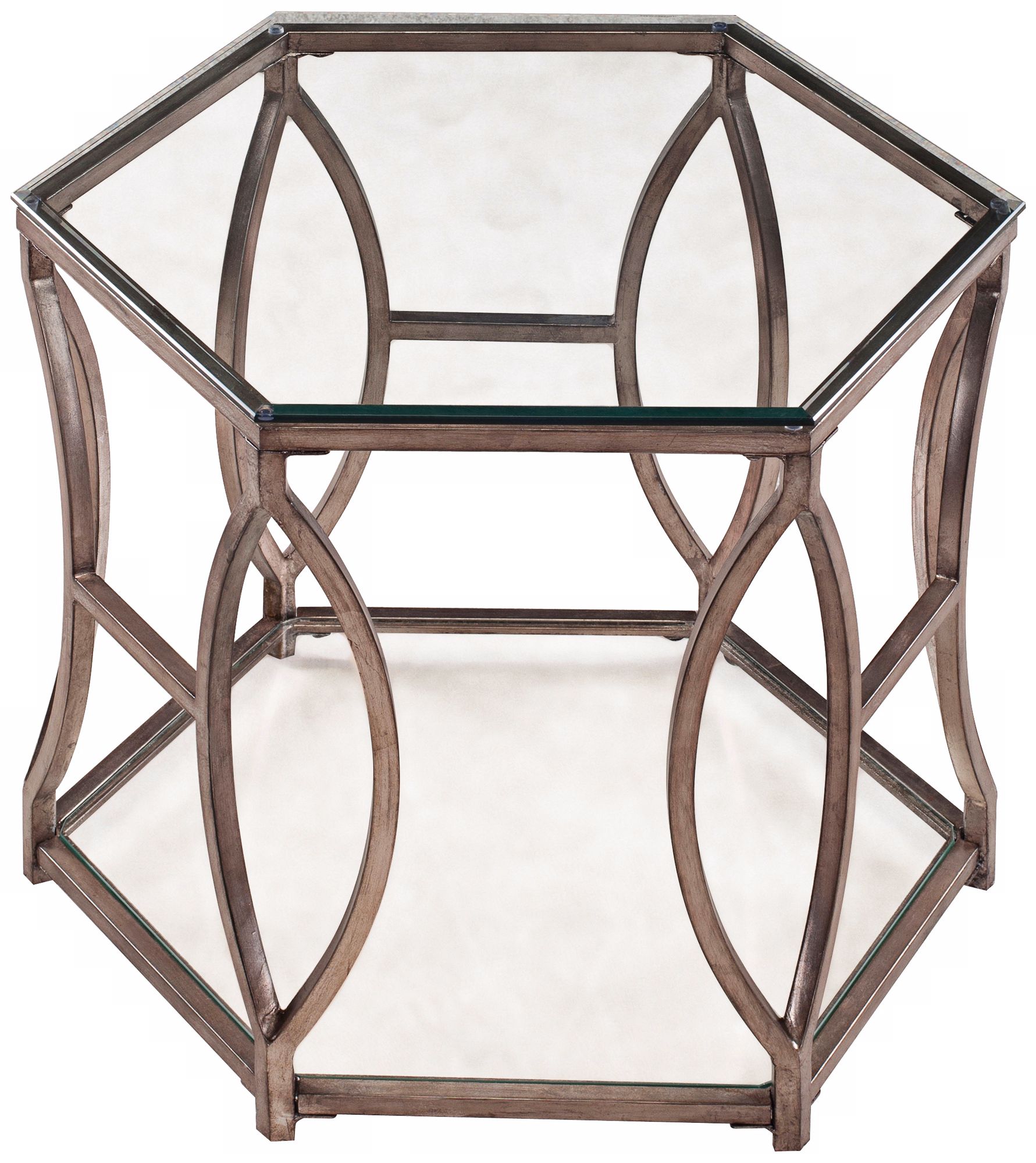 Nevelson Hexagonal Antique Silver End Table