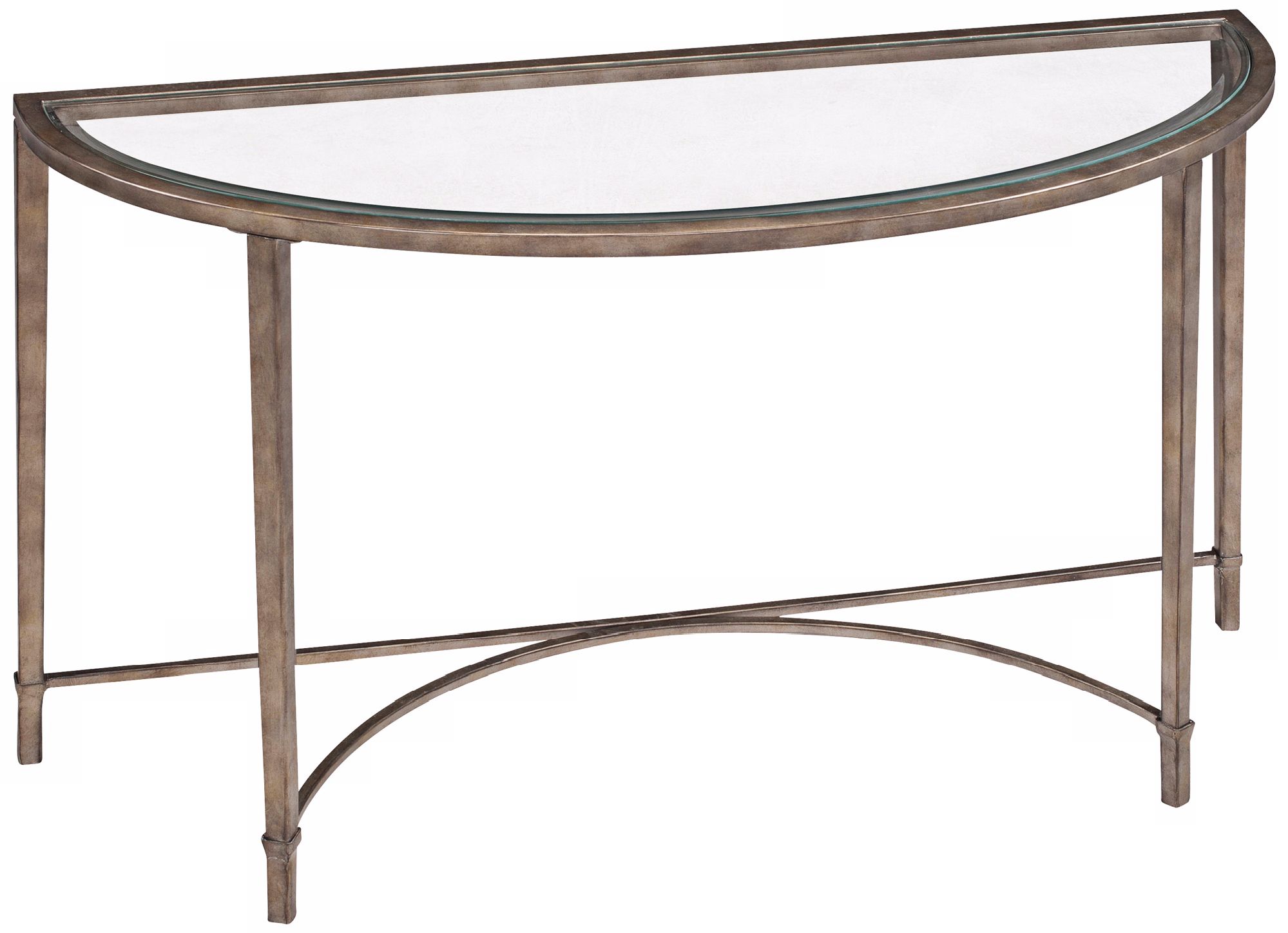 Copia Demilune Antique Silver Sofa Table