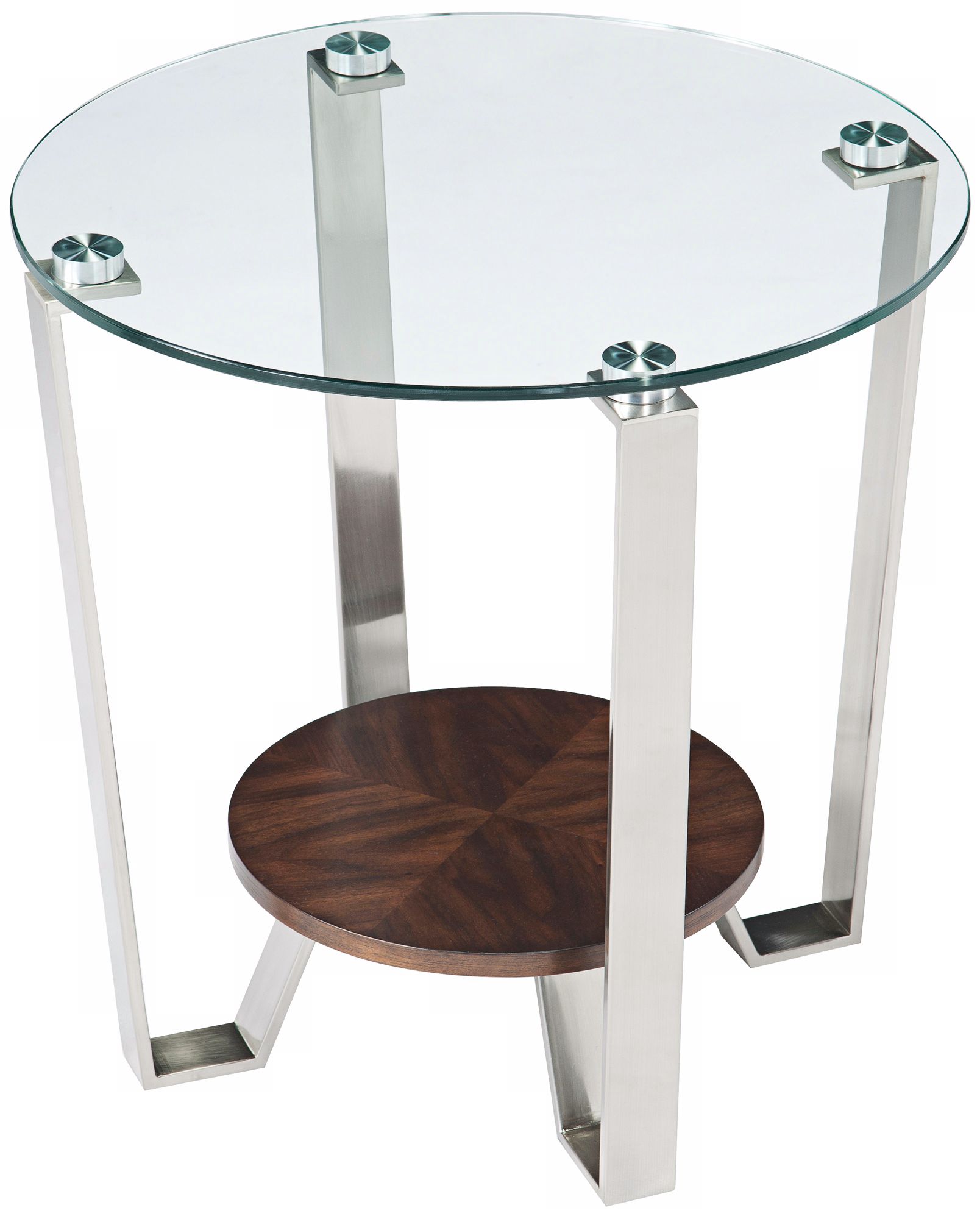 Pollock Modernist Chrome and Glass End Table