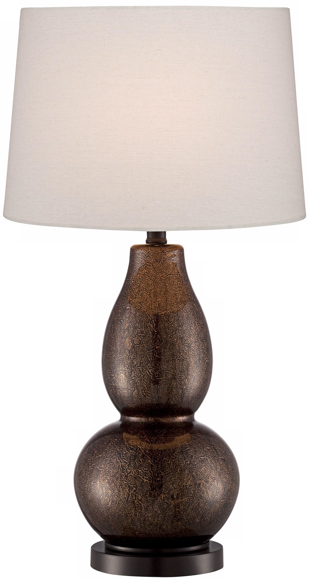 Davis Copper Crackle Gourd Glass Table Lamp