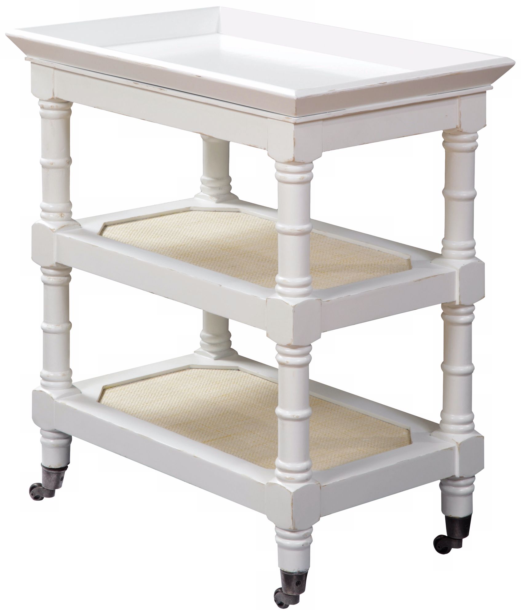 Harbortown Distressed White Tray Table