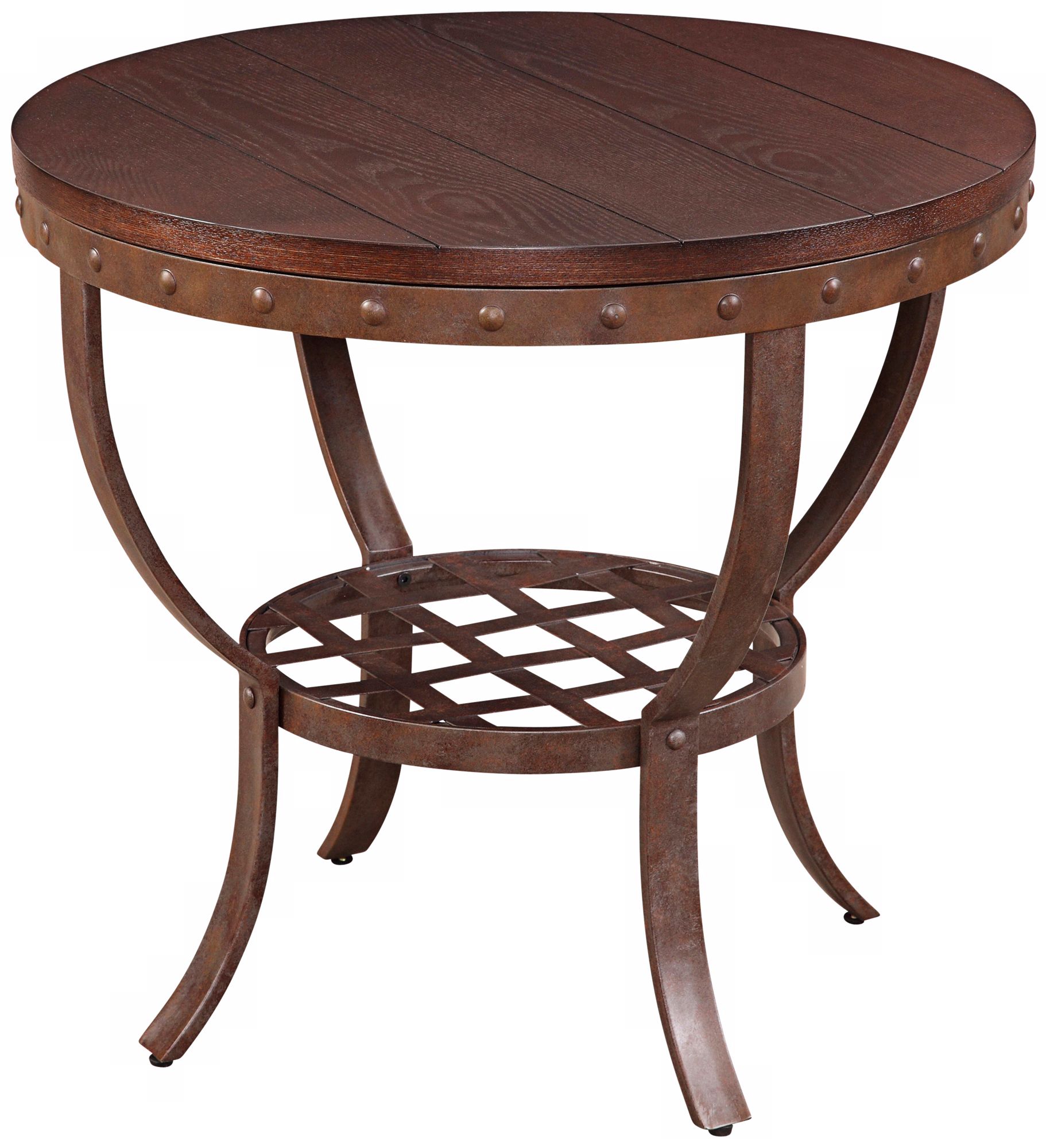 Sierra Wood and Metal Round End Table