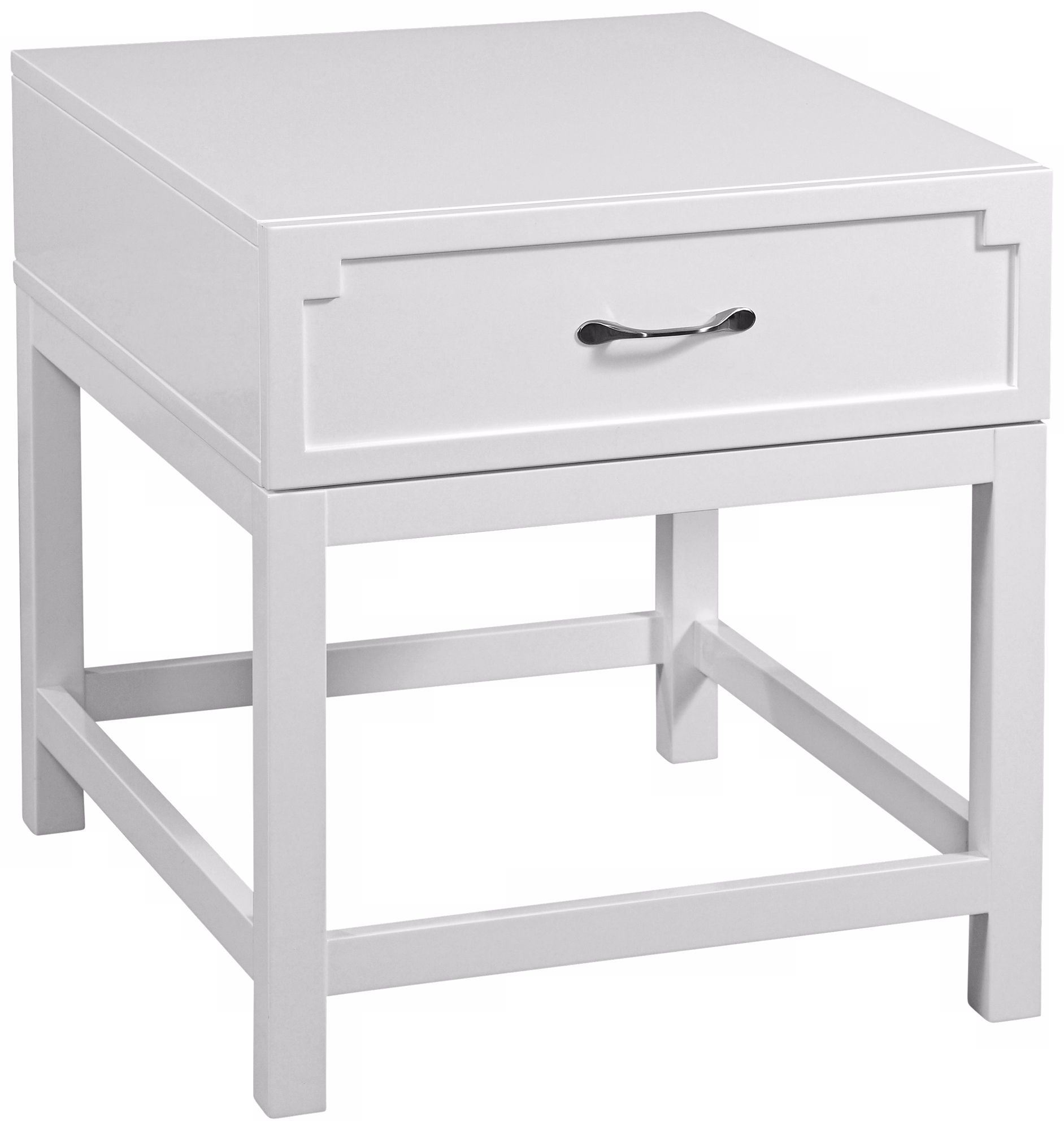 Zoe Rectangular White Lacquer End Table