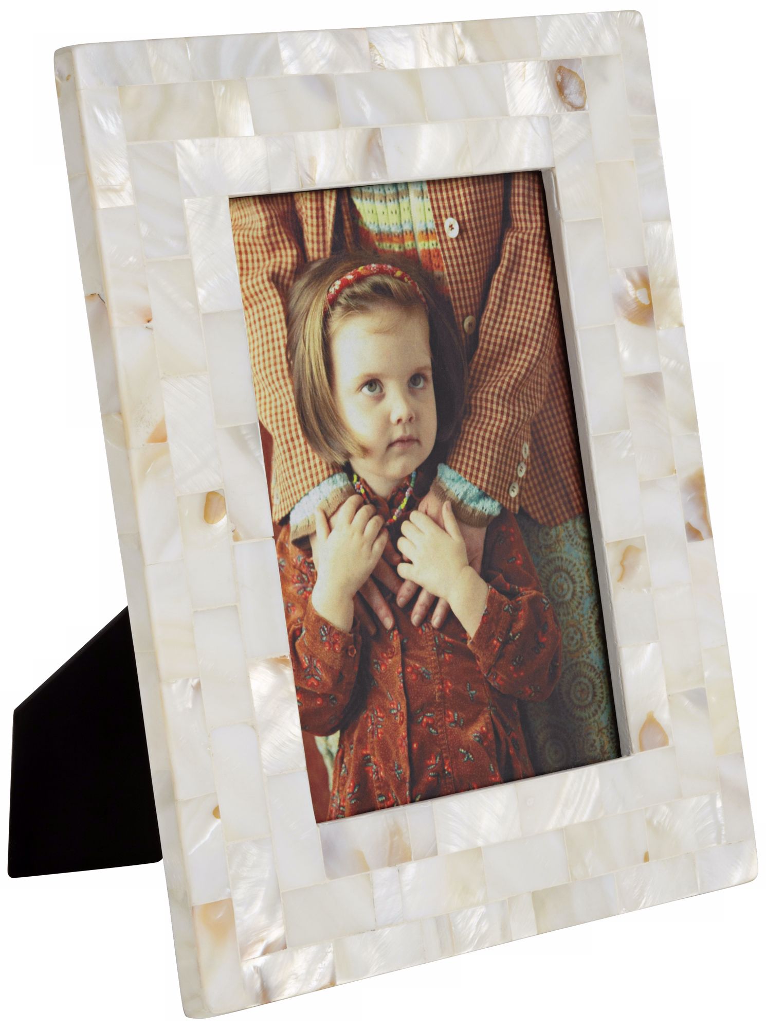 White and Pink Mother of Pearl Medium Photo Frame
