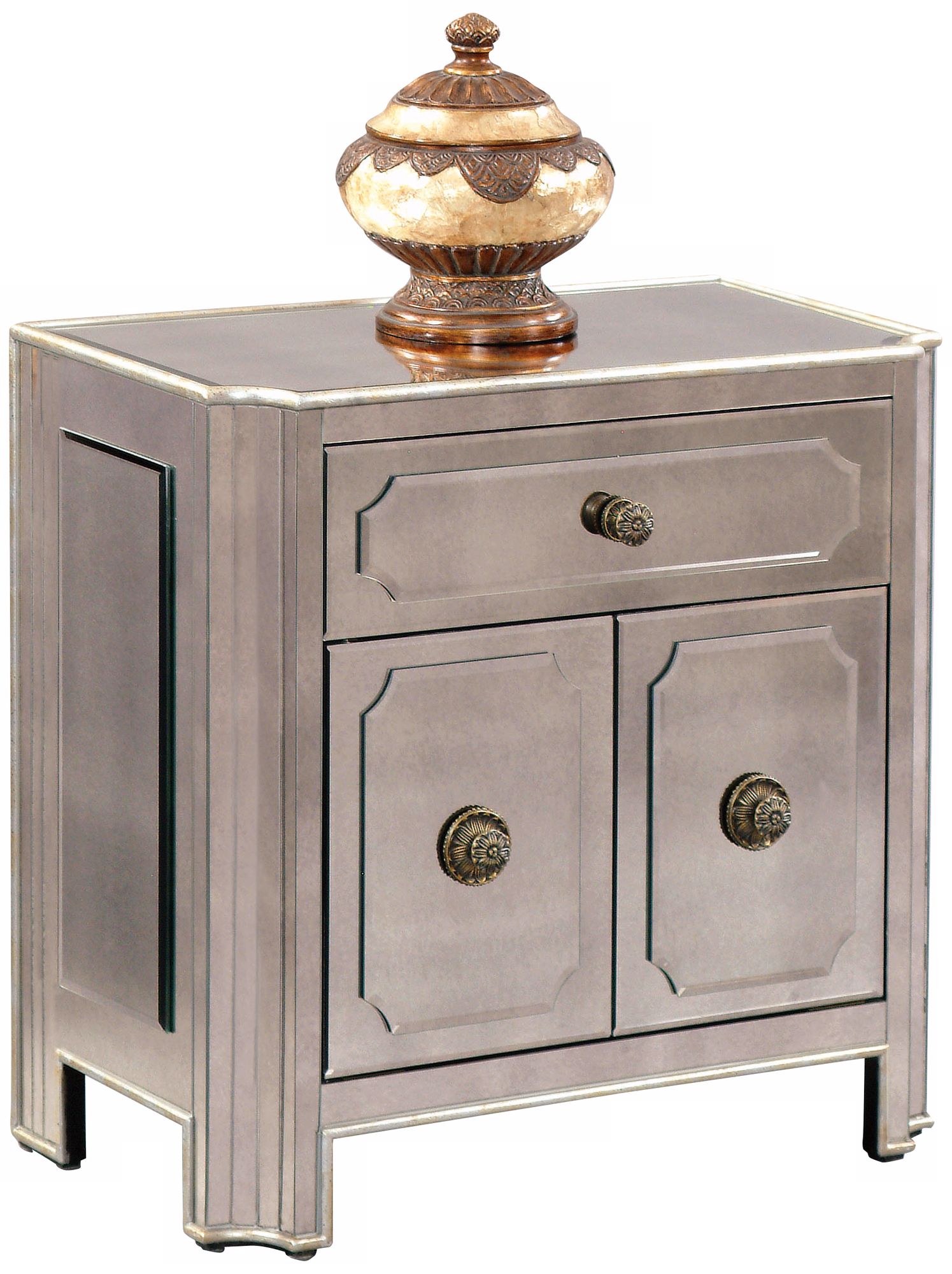 Mirrored 2 Door Chairside Chest