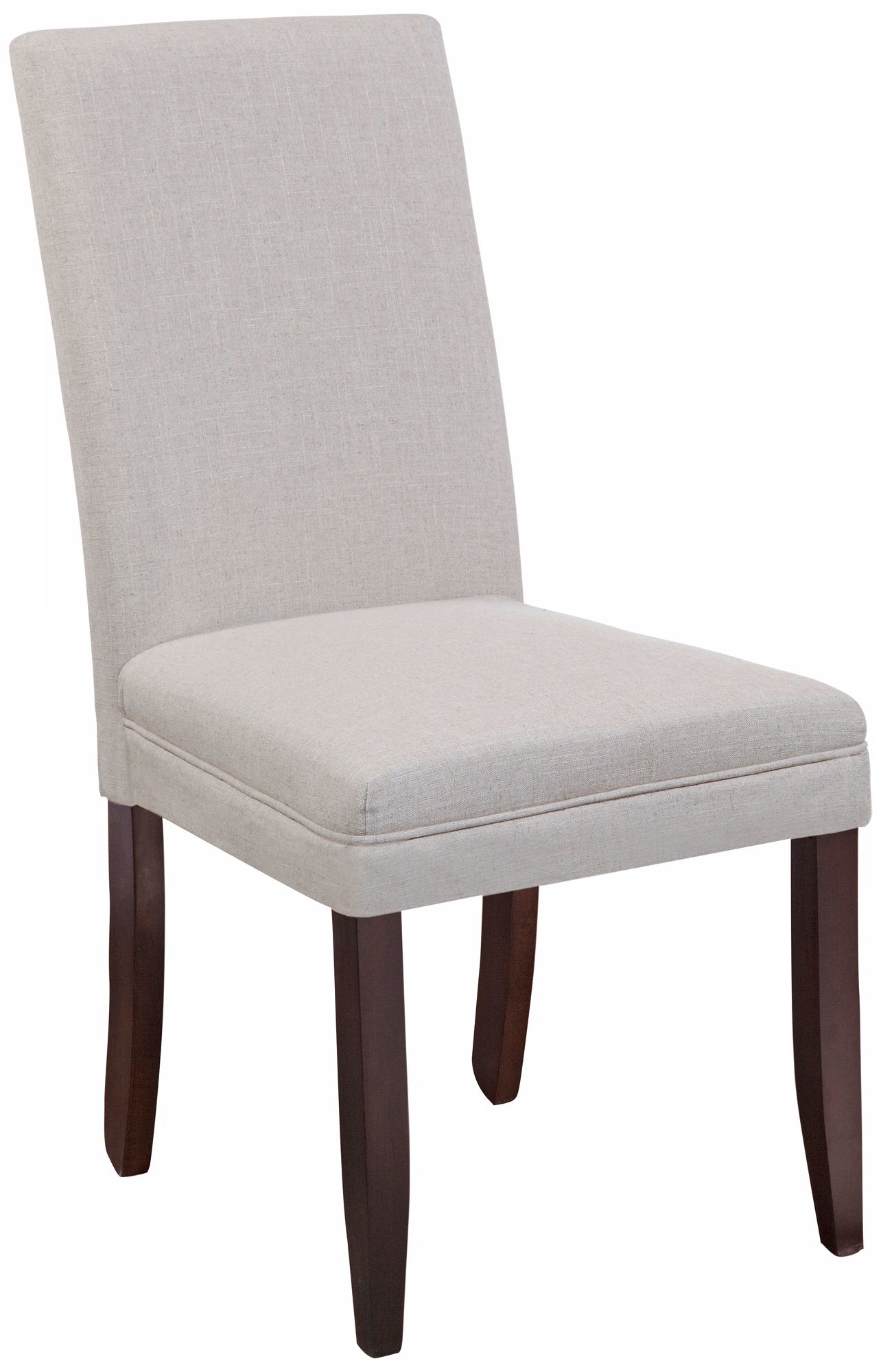 Classic Gray Linen Parsons Chair with Wood Legs