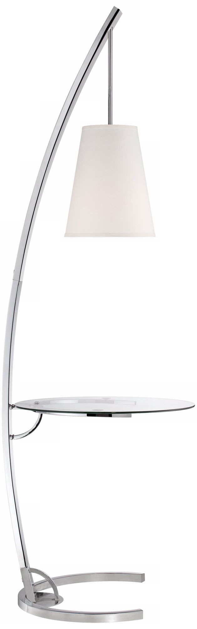 Possini Euro Design Horseshoe Floor Lamp with Tray Table