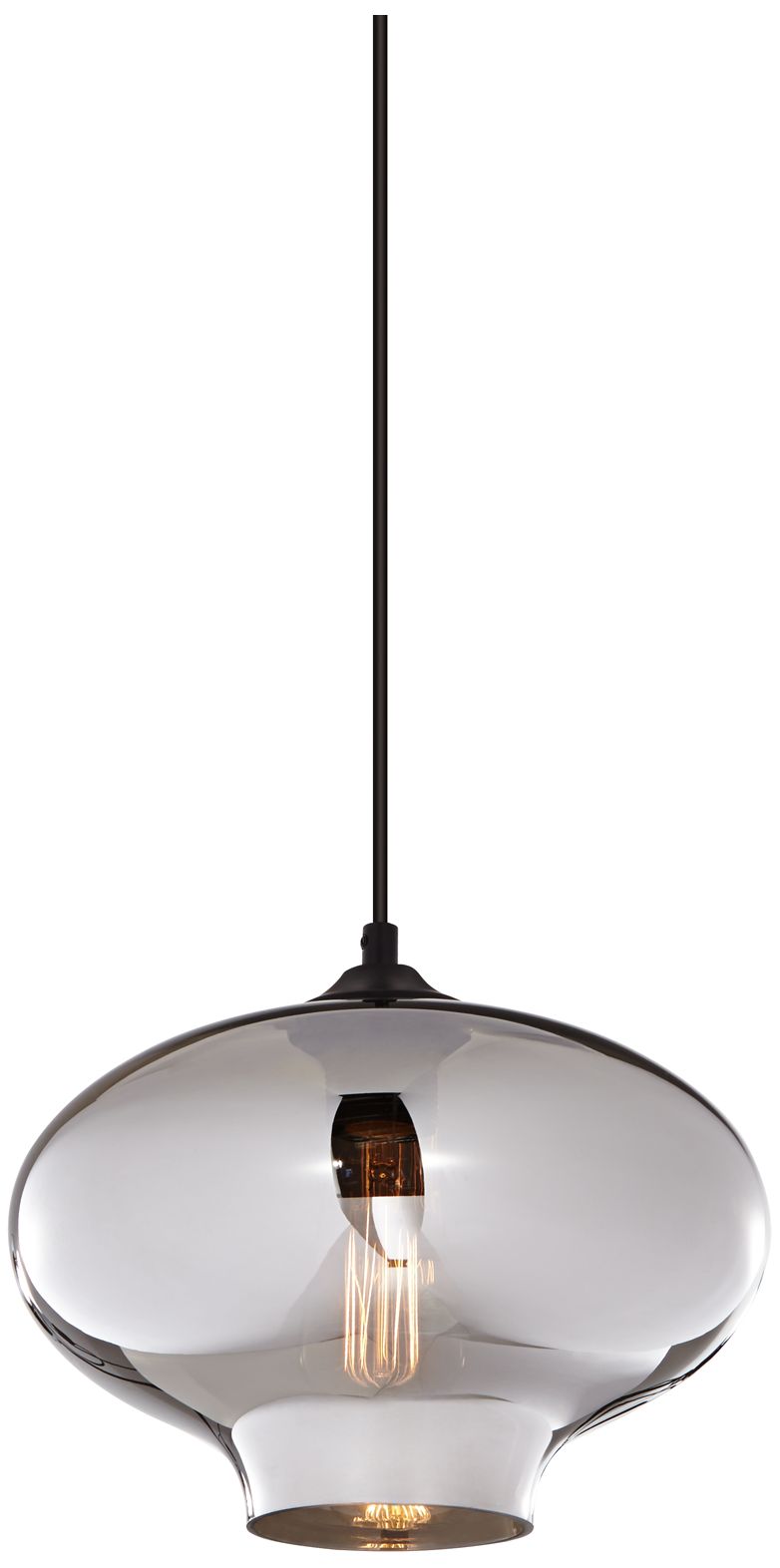 Possini Euro Engels 10 1/2" Wide Smoke Glass Pendant Light