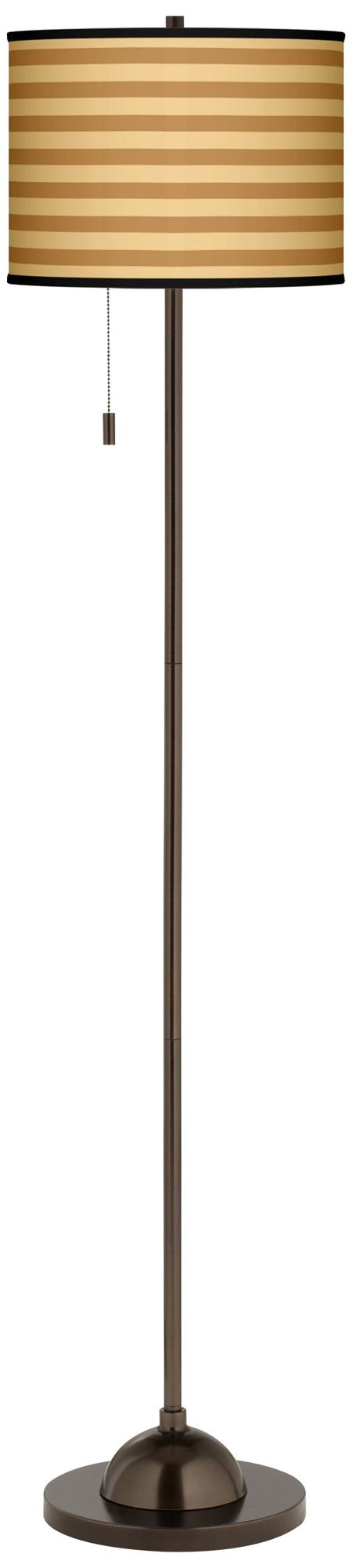 Butterscotch Parallels Giclee Glow Bronze Club Floor Lamp