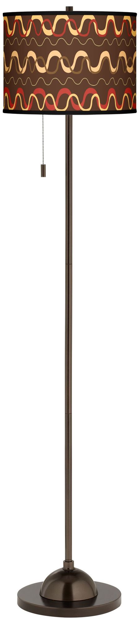 Wave Stitch Giclee Glow Bronze Club Floor Lamp