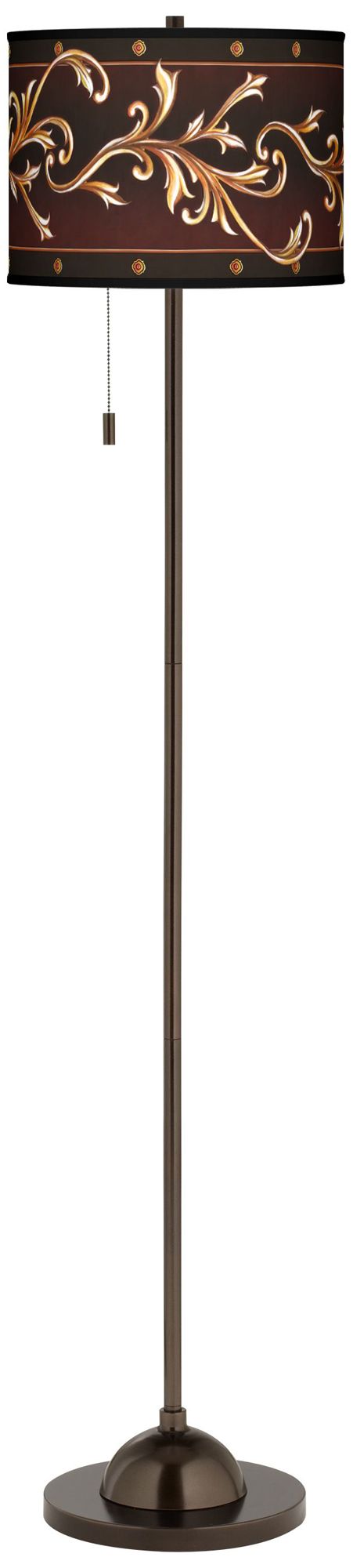 Athenian Leaf Giclee Glow Bronze Club Floor Lamp