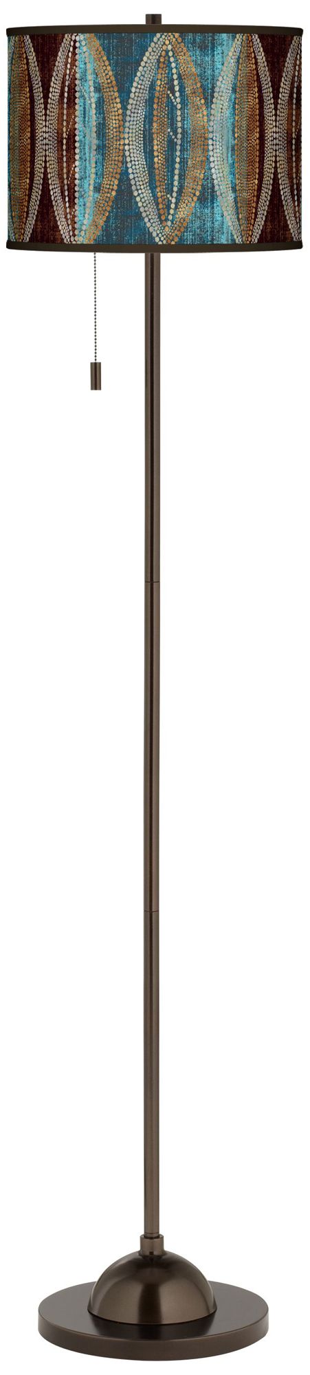 Stacy Garcia Pearl Leaf Peacock Bronze Club Floor Lamp