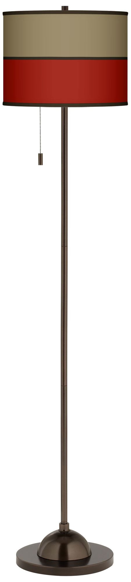Empire Red Giclee Glow Bronze Club Floor Lamp