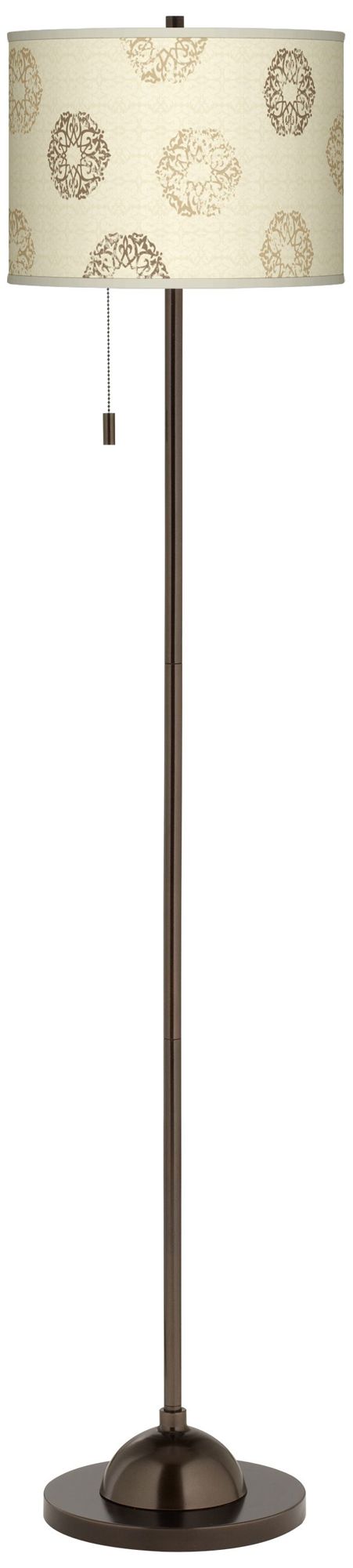 Sand Medallion Giclee Glow Bronze Club Floor Lamp