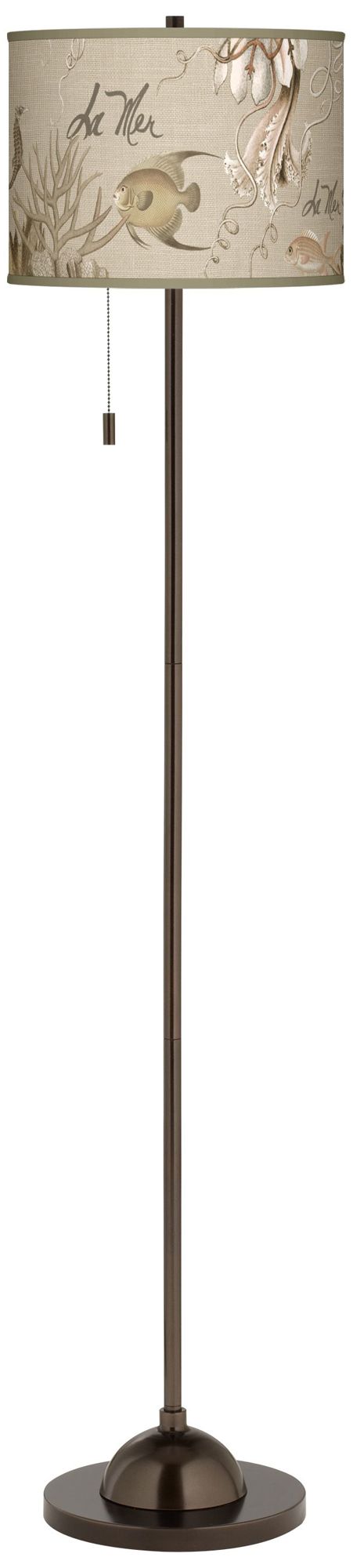 La Mer Jellyfish Giclee Glow Bronze Club Floor Lamp