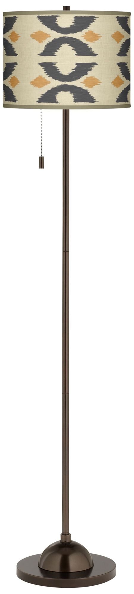 Los Lunas Giclee Glow Bronze Club Floor Lamp