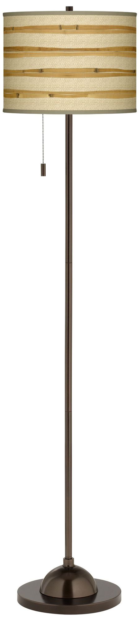 Bamboo Wrap Giclee Glow Bronze Club Floor Lamp