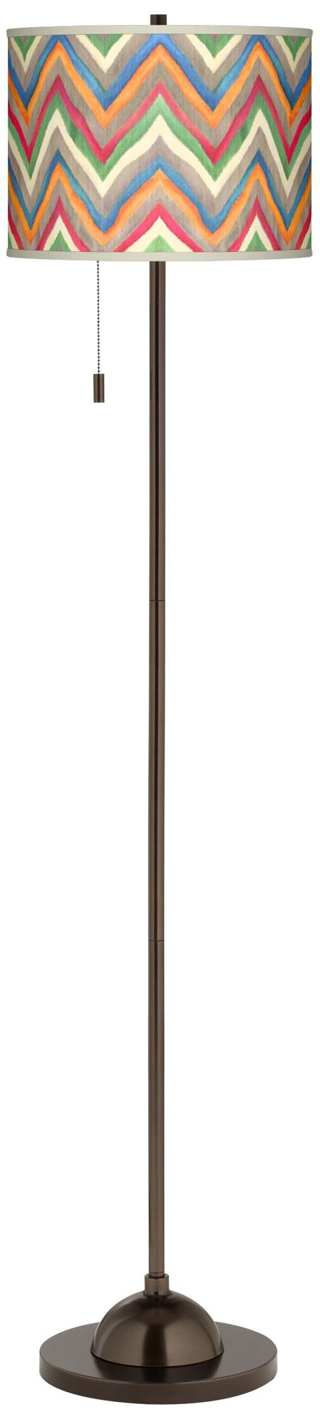 Canyon Waves Giclee Glow Bronze Club Floor Lamp