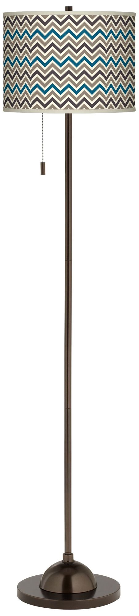 Zig Zag Giclee Glow Bronze Club Floor Lamp
