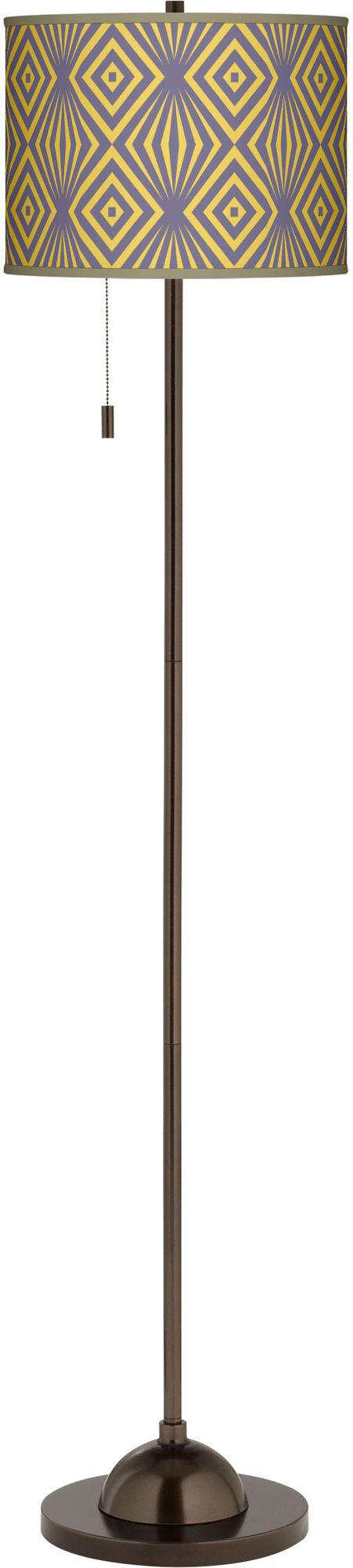 Deco Revival Giclee Glow Bronze Club Floor Lamp