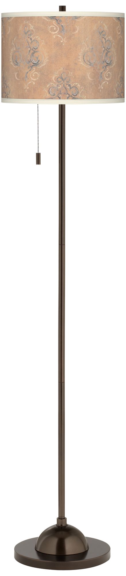 Parisian Crest Giclee Glow Bronze Club Floor Lamp