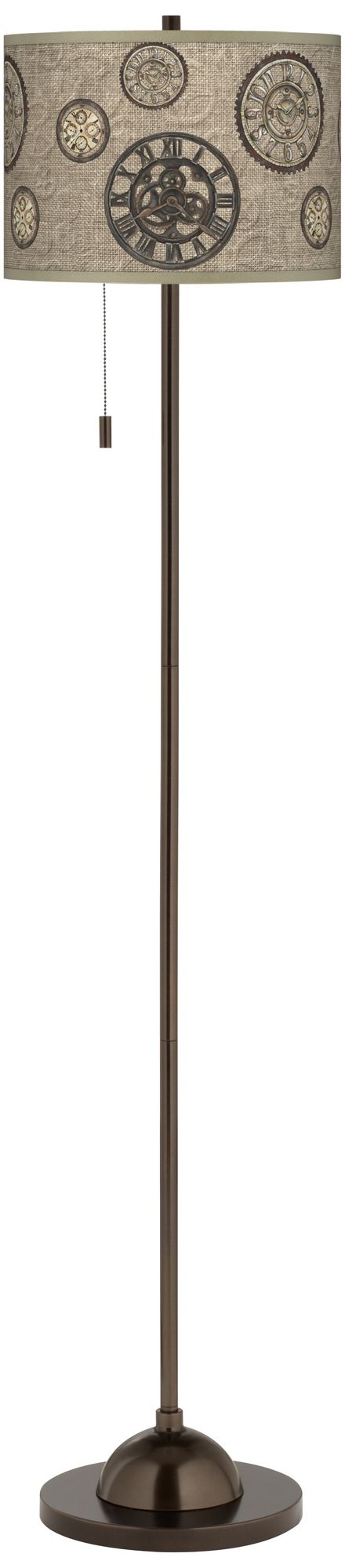 Timekeeping Giclee Glow Bronze Club Floor Lamp