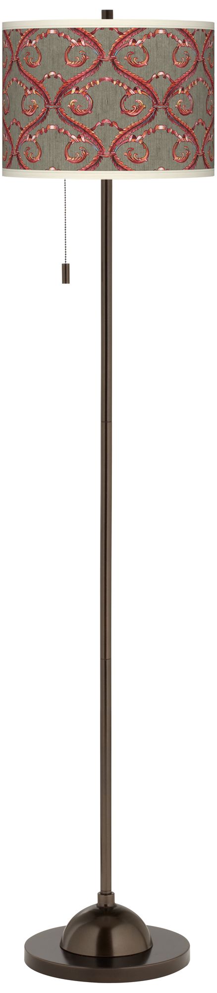 Orleans Red Giclee Glow Bronze Club Floor Lamp