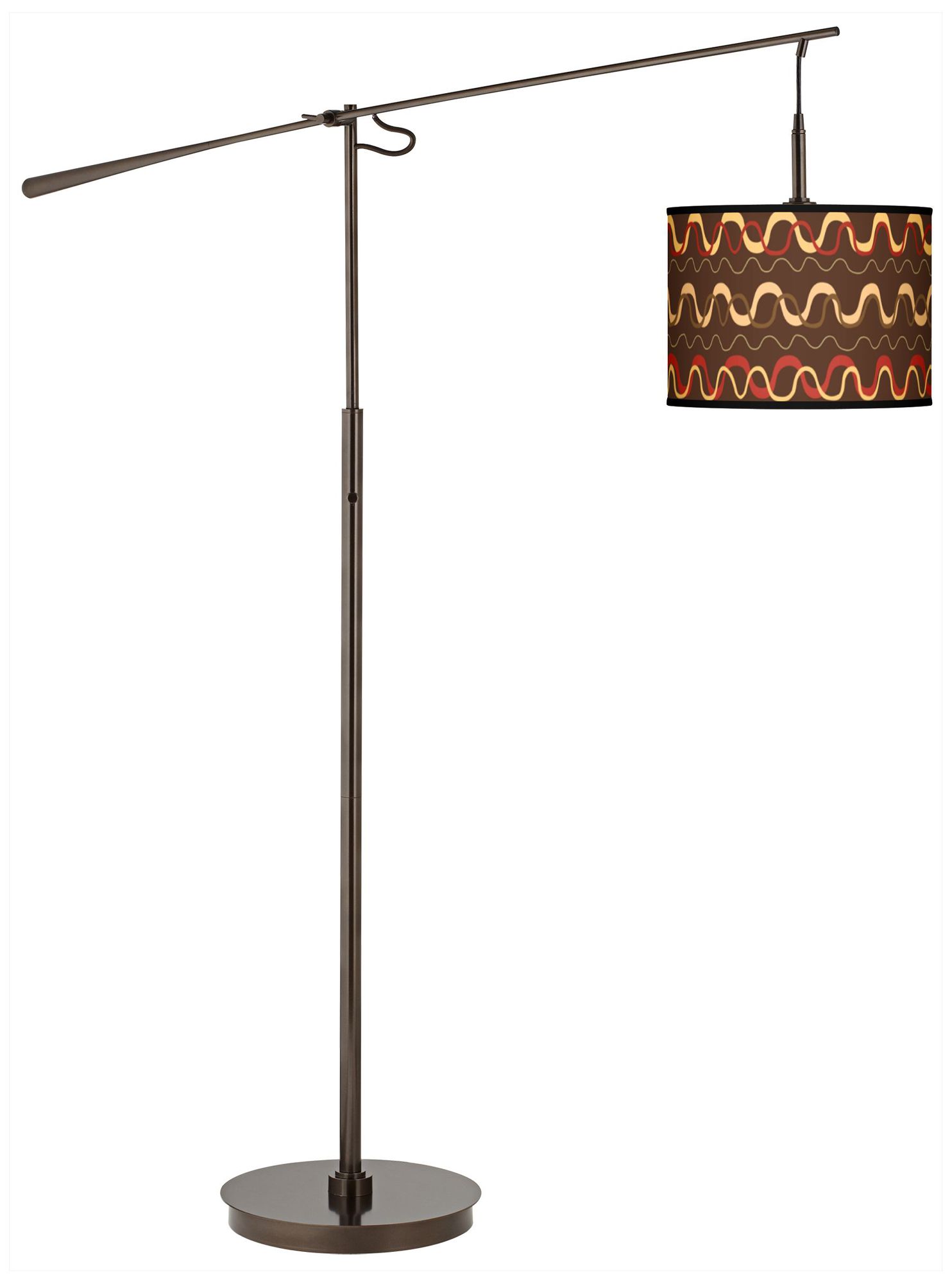 Wave Stitch Giclee Glow Bronze Balance Arm Floor Lamp
