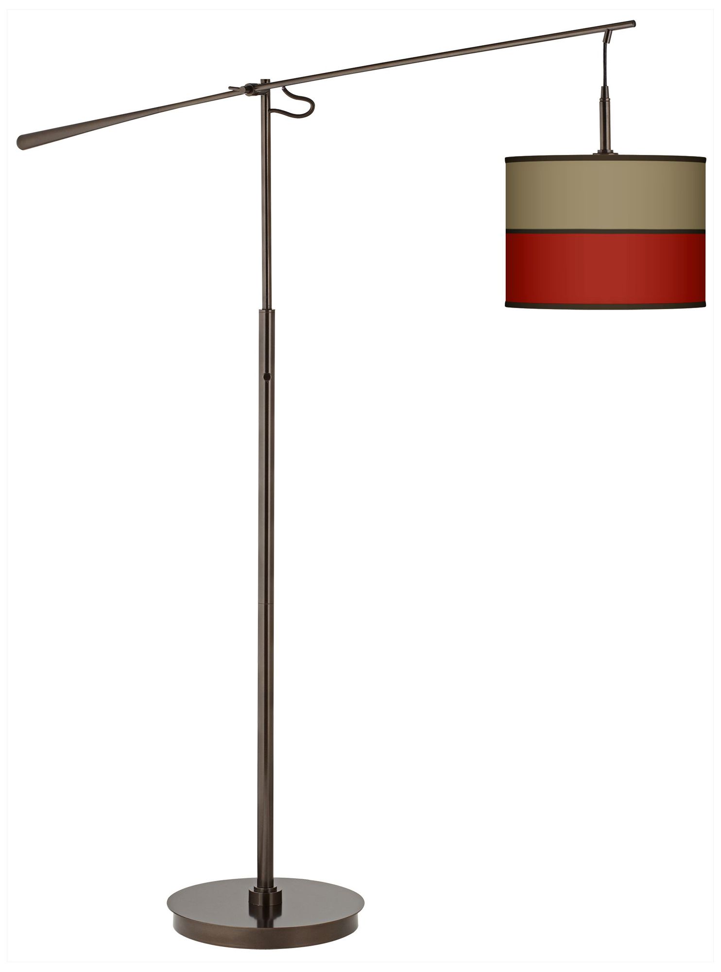 Empire Red Giclee Glow Bronze Balance Arm Floor Lamp