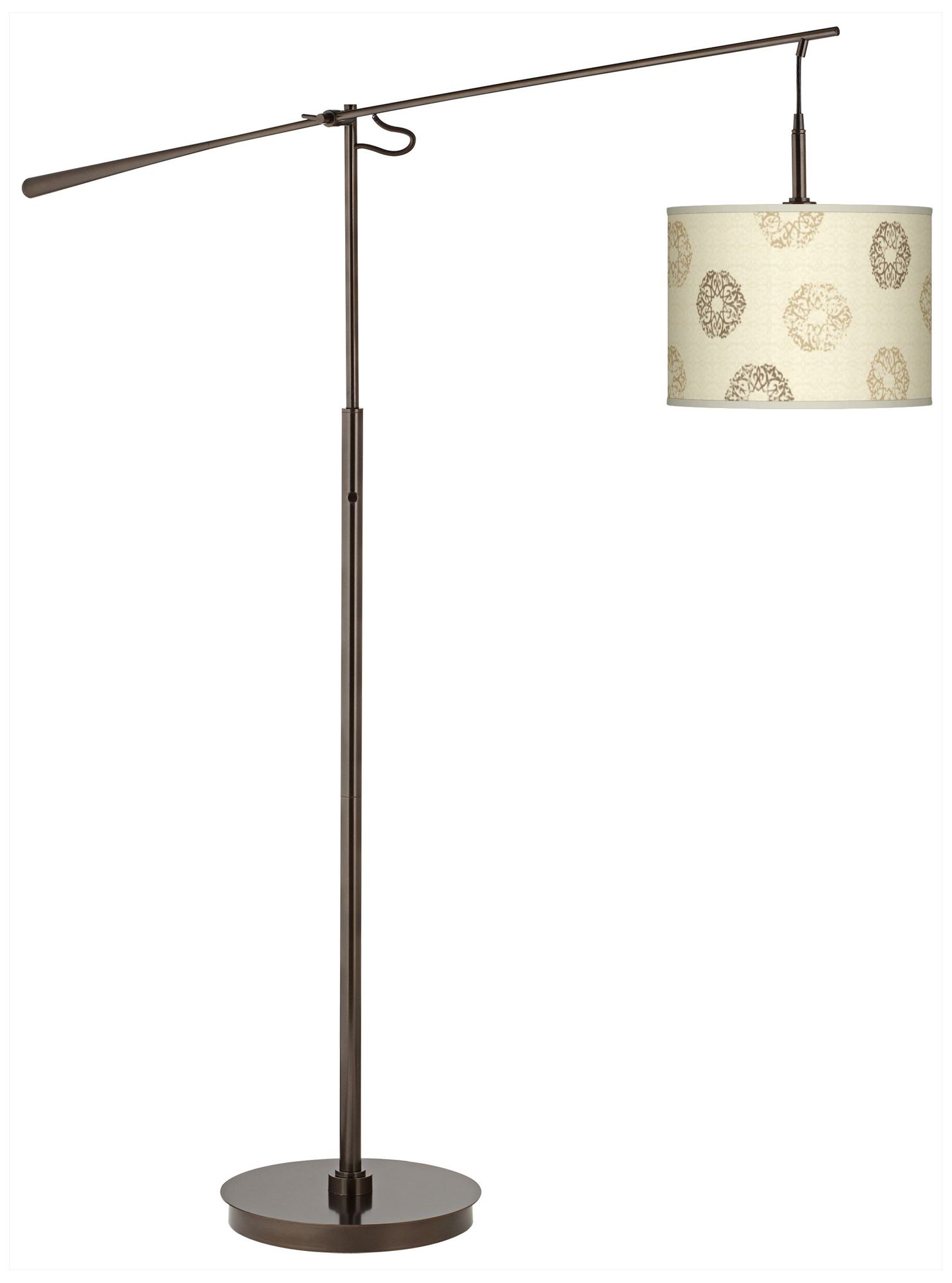 Sand Medallion Giclee Glow Bronze Balance Arm Floor Lamp