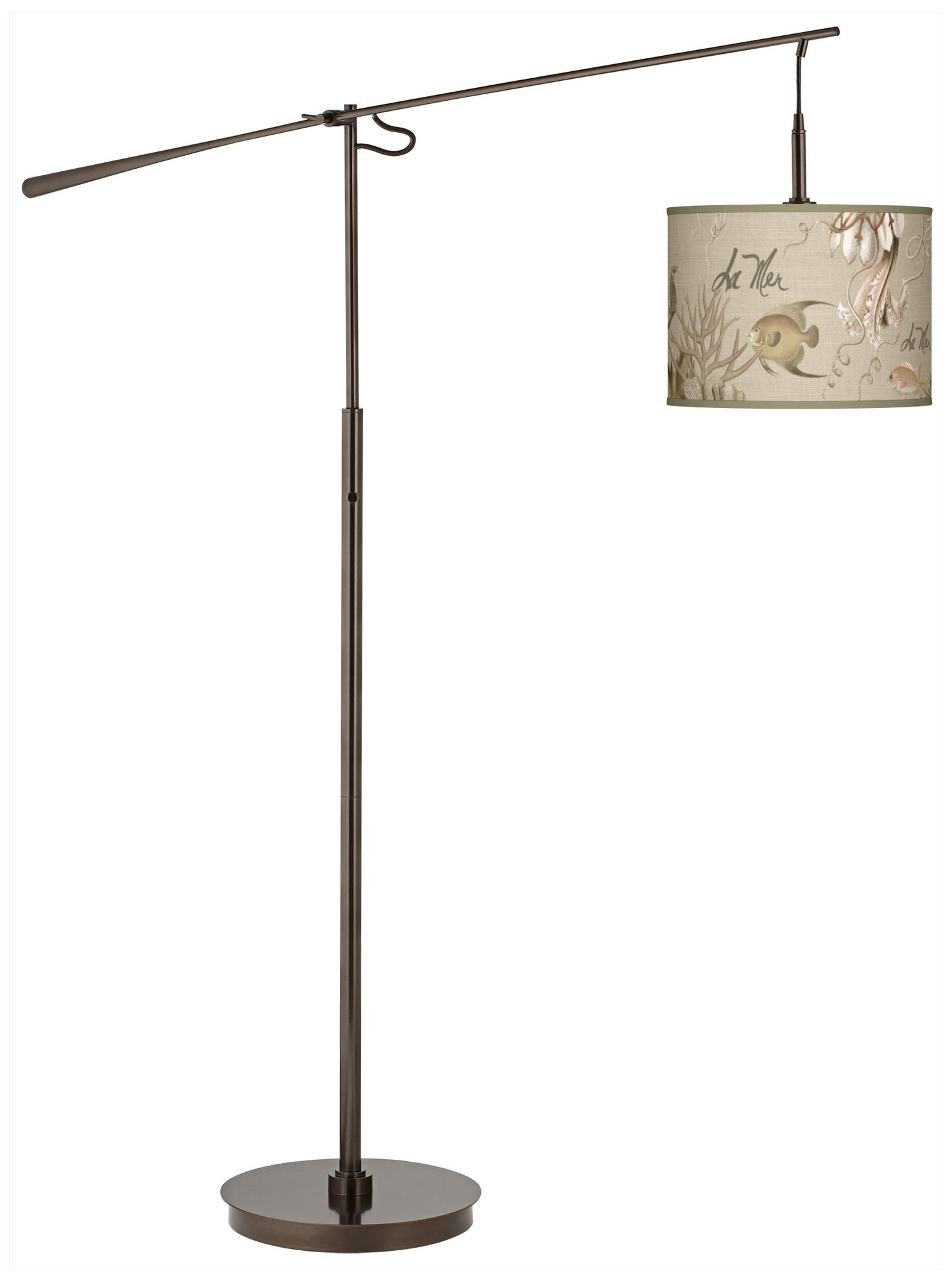 La Mer Jellyfish Giclee Bronze Balance Arm Floor Lamp