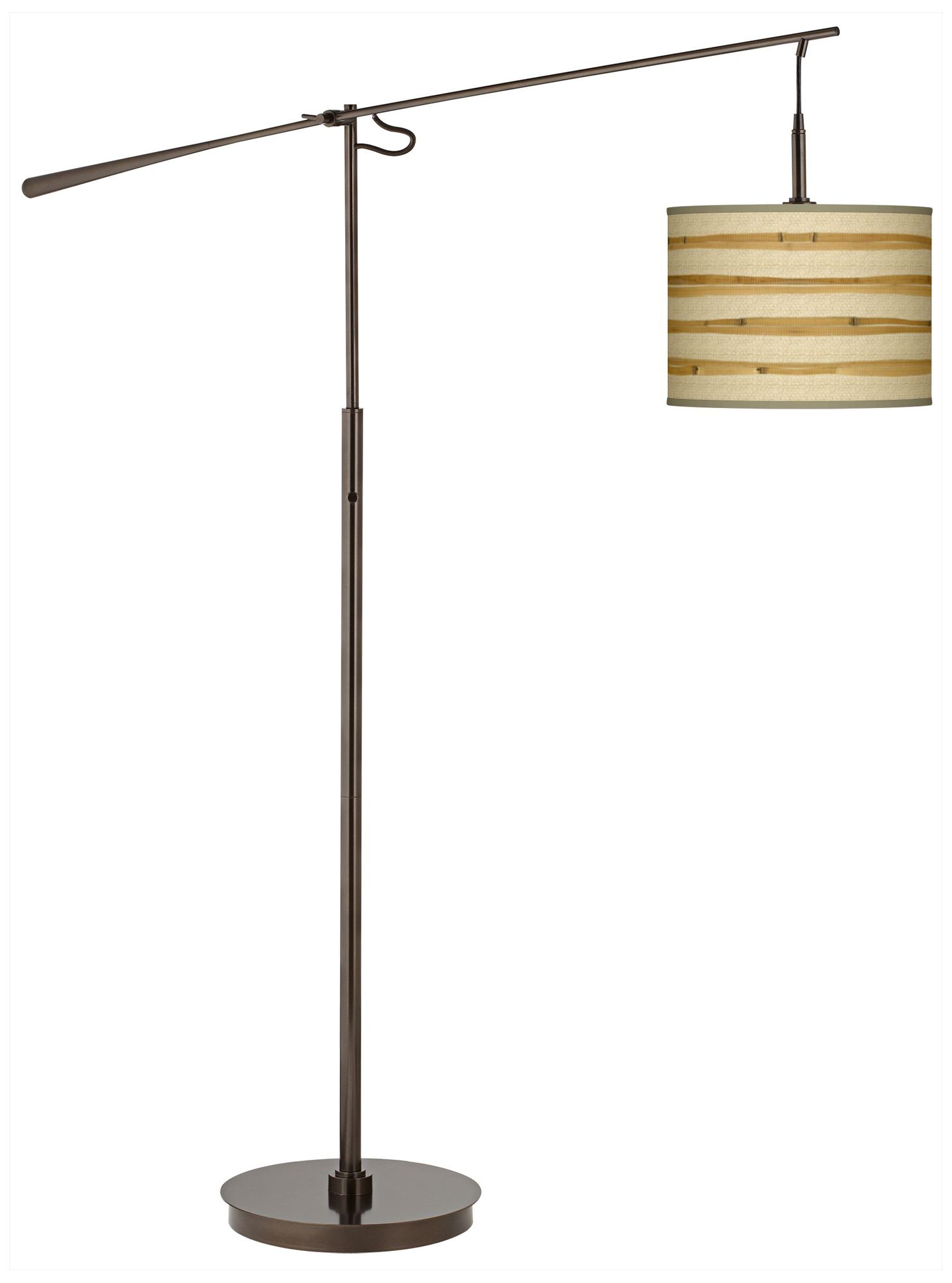 Bamboo Wrap Giclee Glow Bronze Balance Arm Floor Lamp