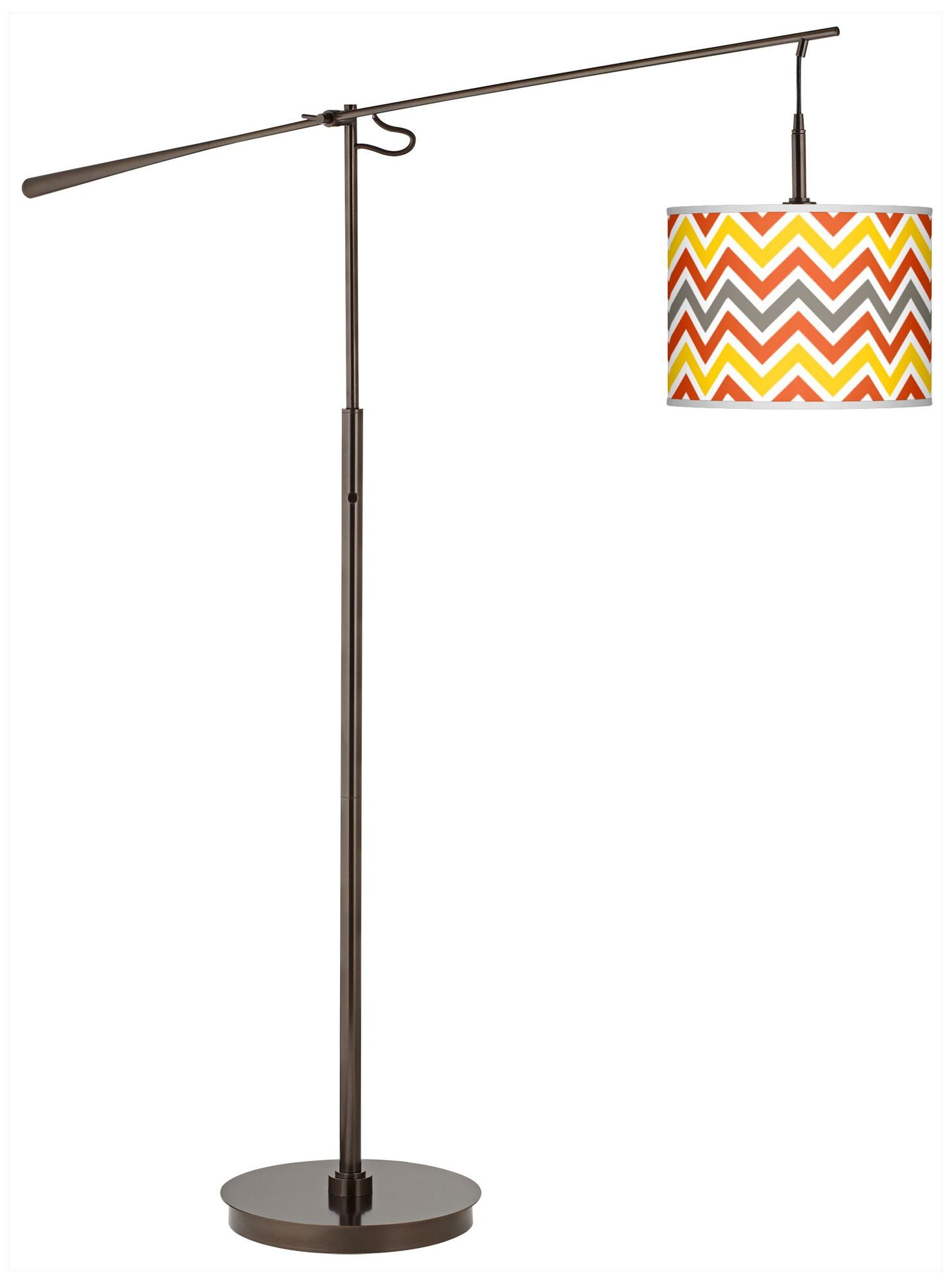 Flame Zig Zag Giclee Glow Bronze Balance Arm Floor Lamp