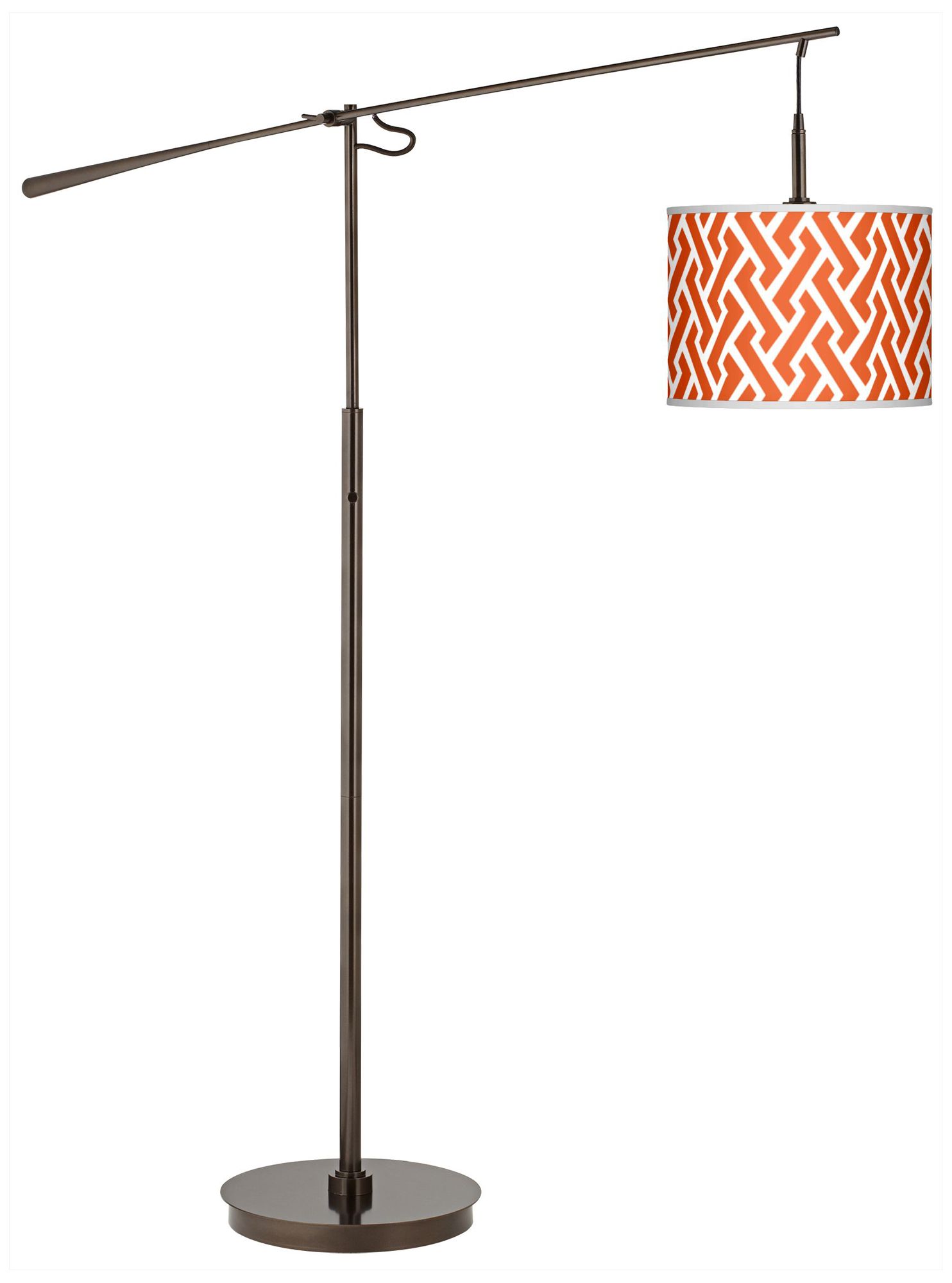 Red Brick Weave Giclee Glow Bronze Balance Arm Floor Lamp