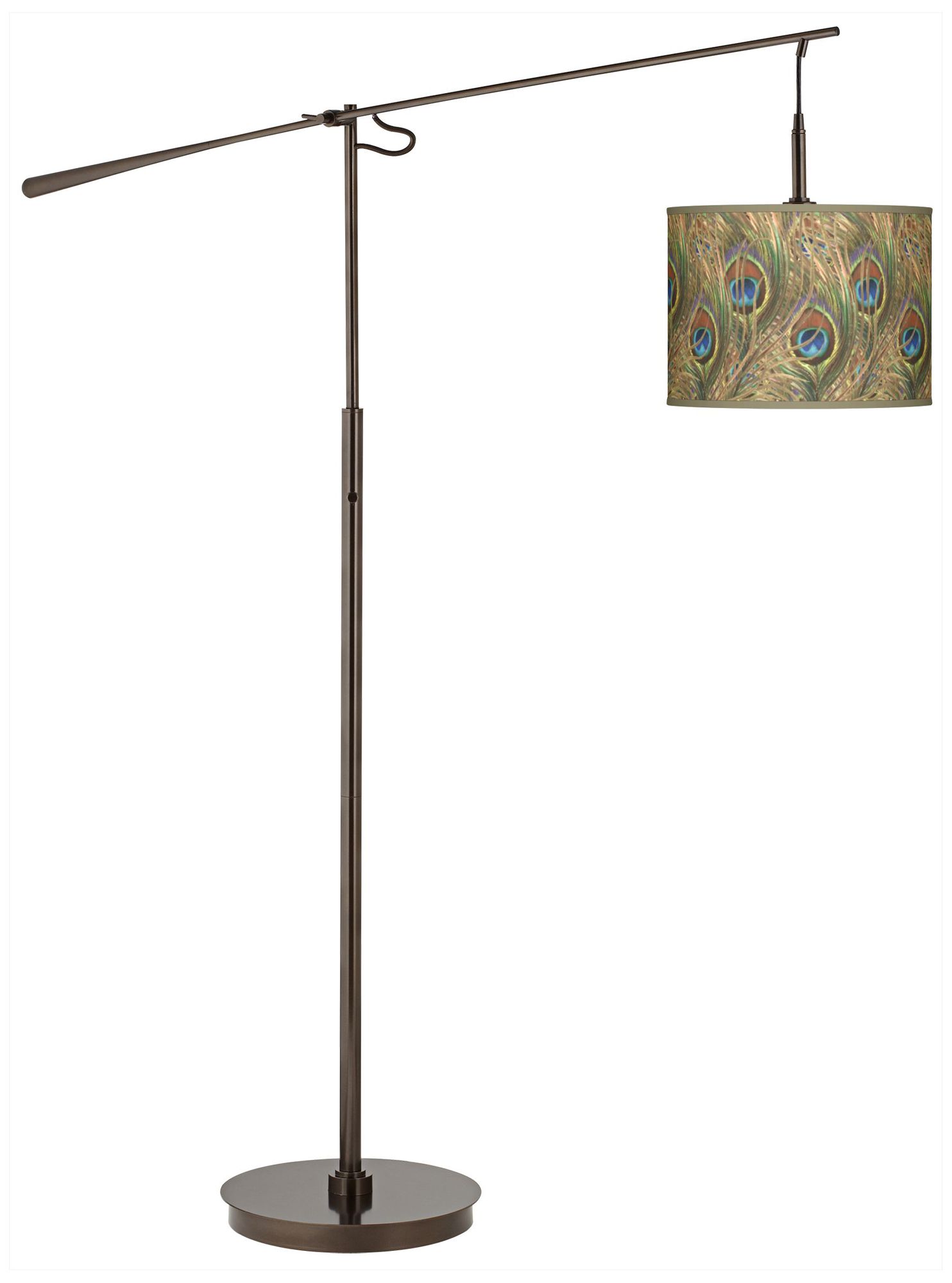 Iridescent Feather Bronze Balance Arm Floor Lamp